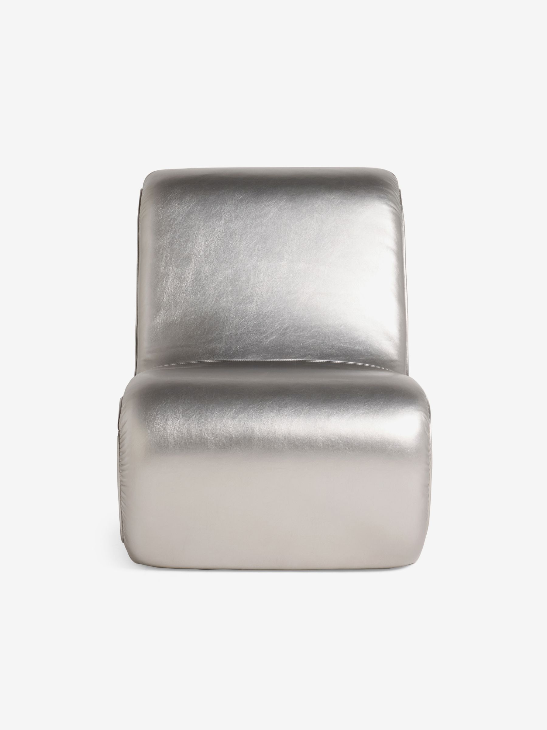 Wexler Chair in Silver Apollo Faux Leather - Image 7 of 7