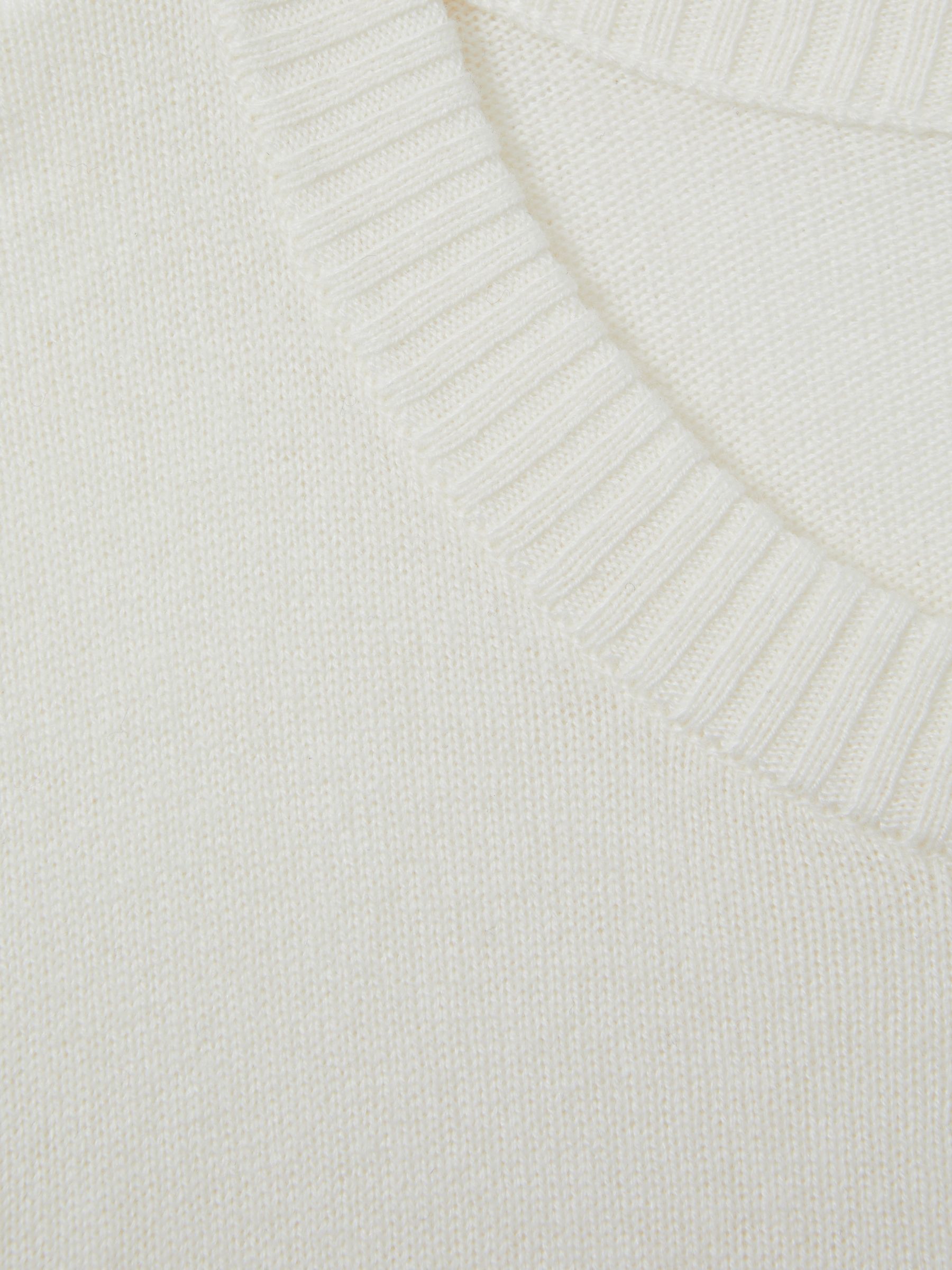 Wool Blend Crew Neck Jumper with Cashmere in Cream - Image 5 of 5