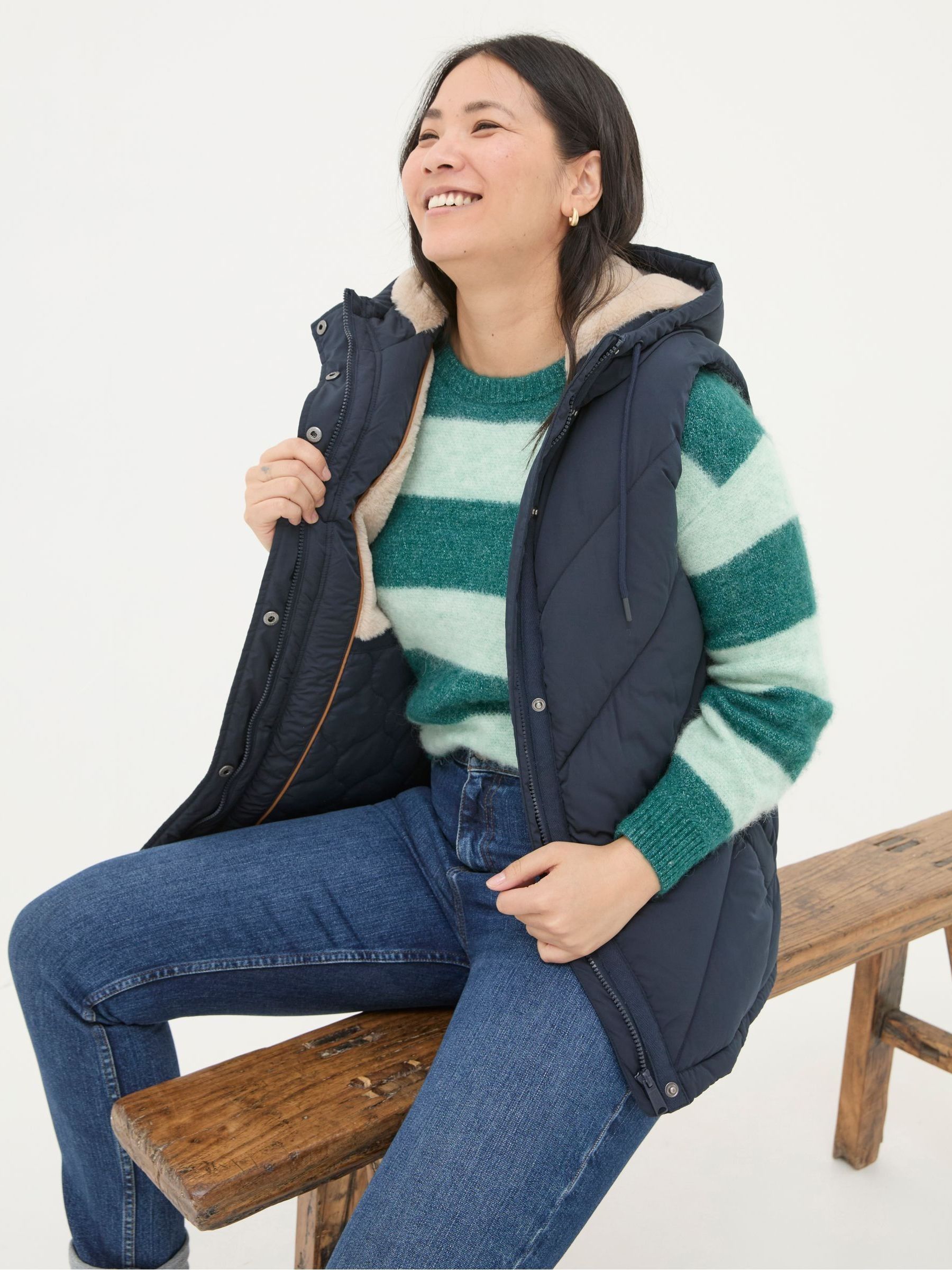 Gem Navy Puffer Gilet - Image 3 of 5