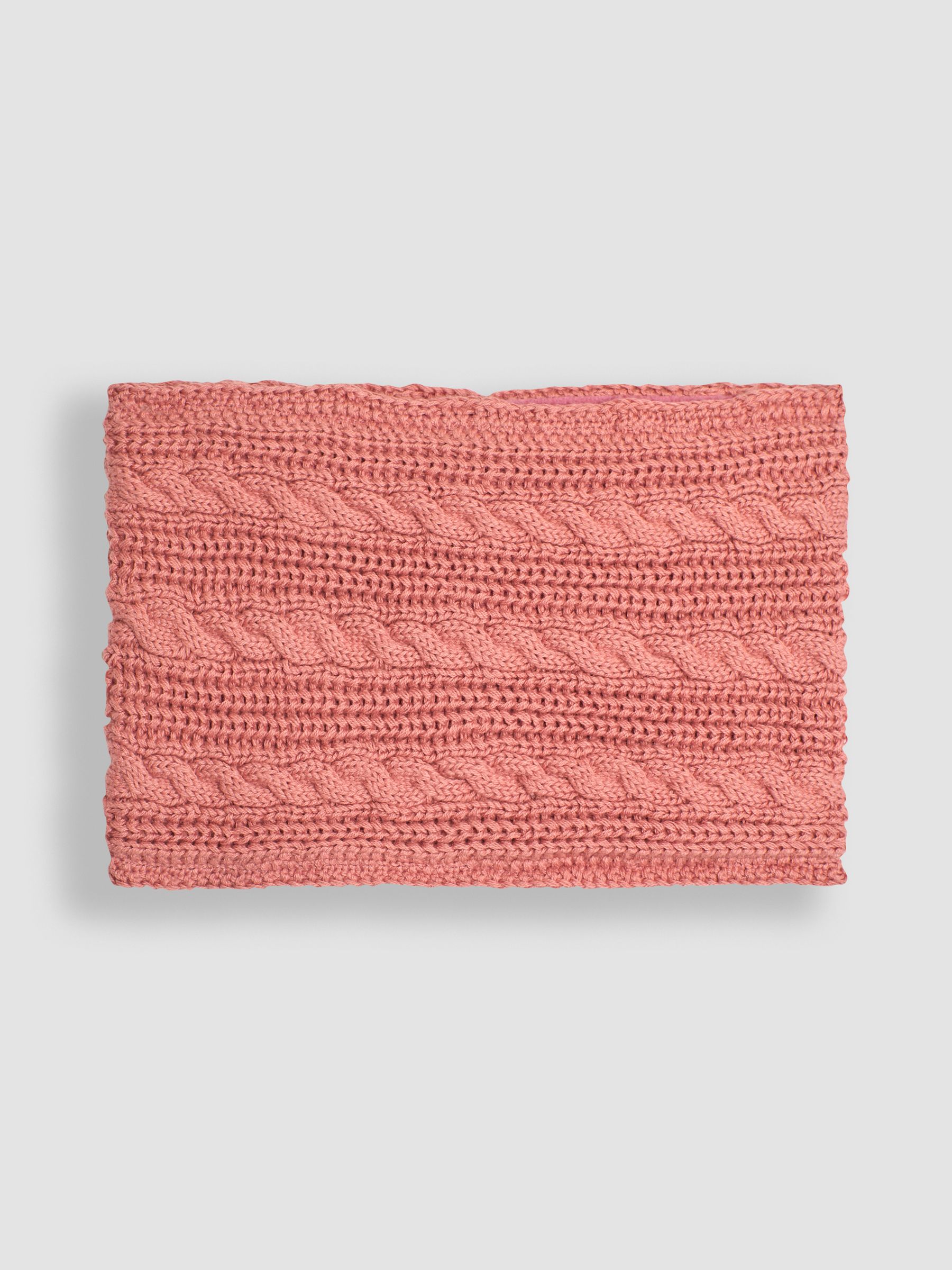 Dusky Pink Cable Knitted Neck Cosy Scarf - Image 1 of 4