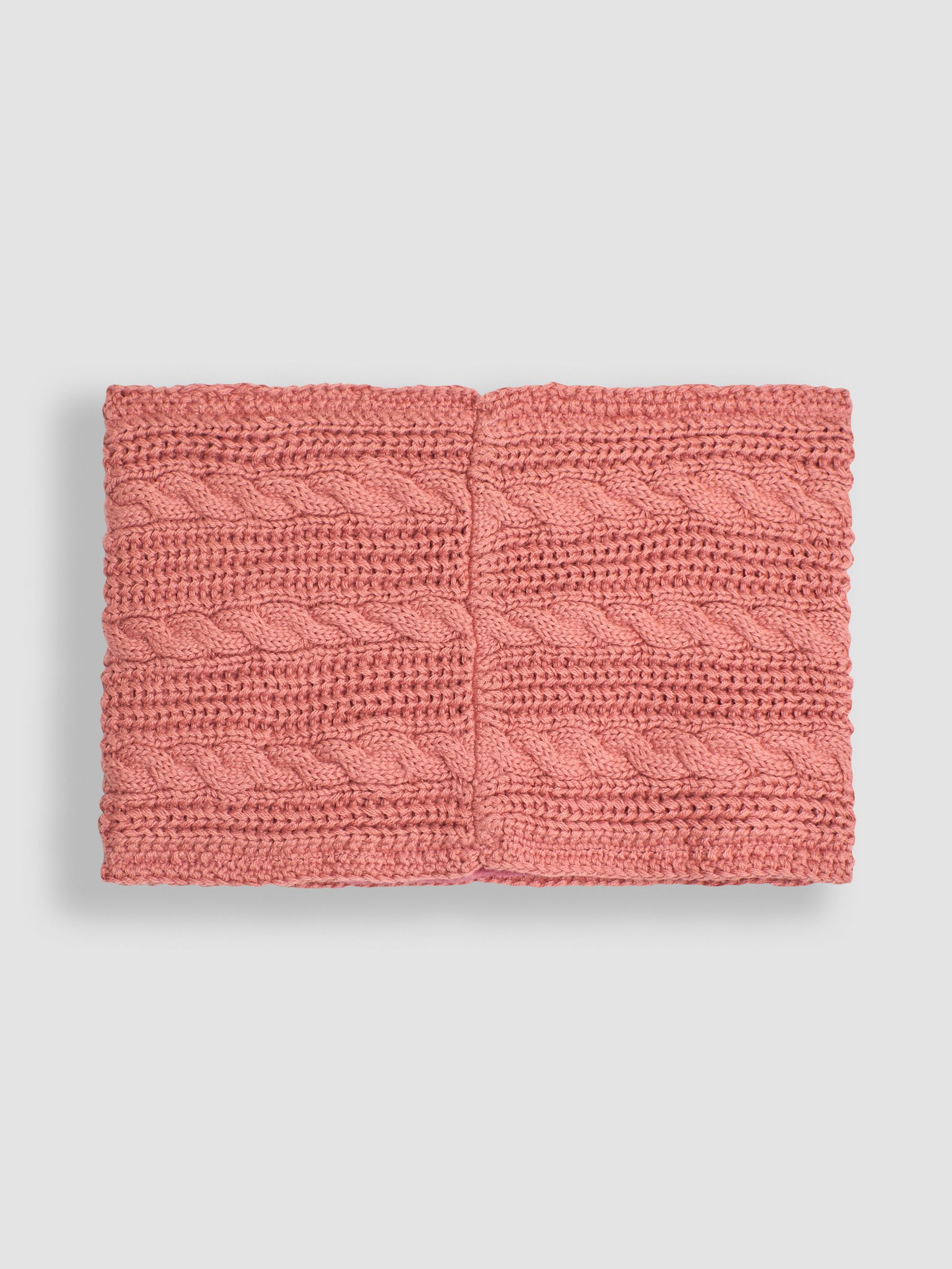 Dusky Pink Cable Knitted Neck Cosy Scarf - Image 2 of 4