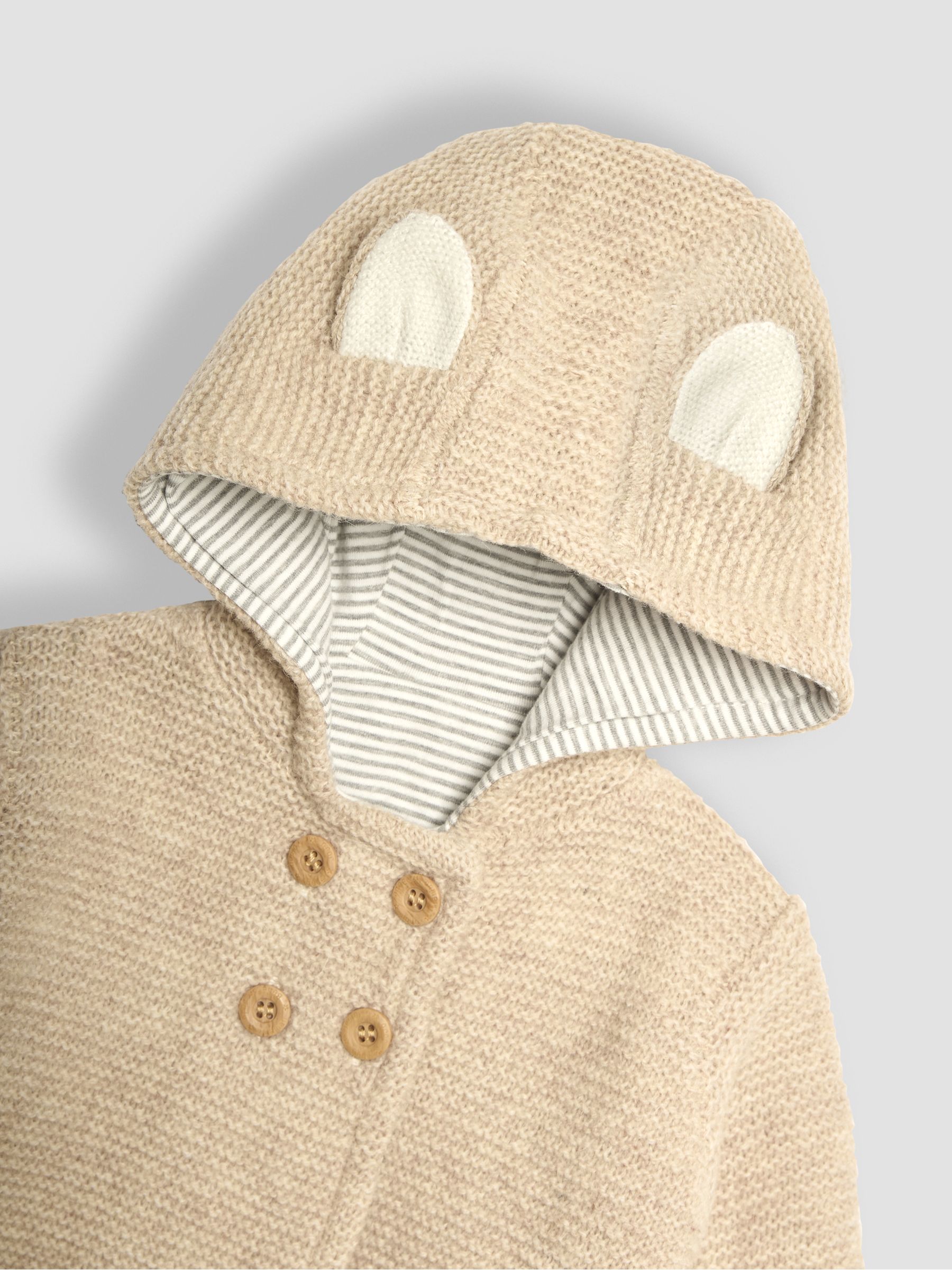 Natural Bear Hooded Baby Cardigan - Image 3 of 3
