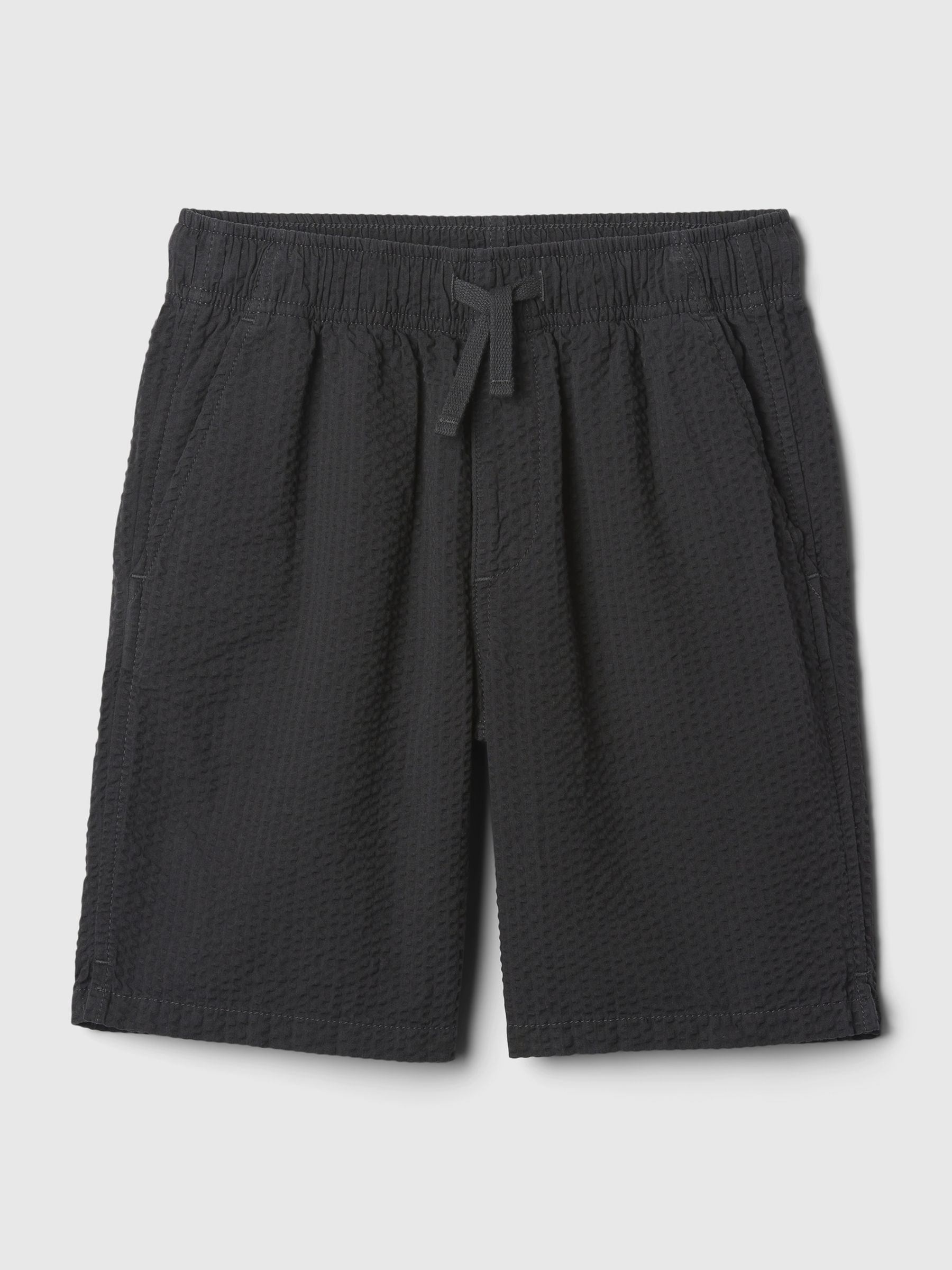 Grey Cotton Textured Easy Pull On Shorts (4-13yrs) - Image 5 of 5