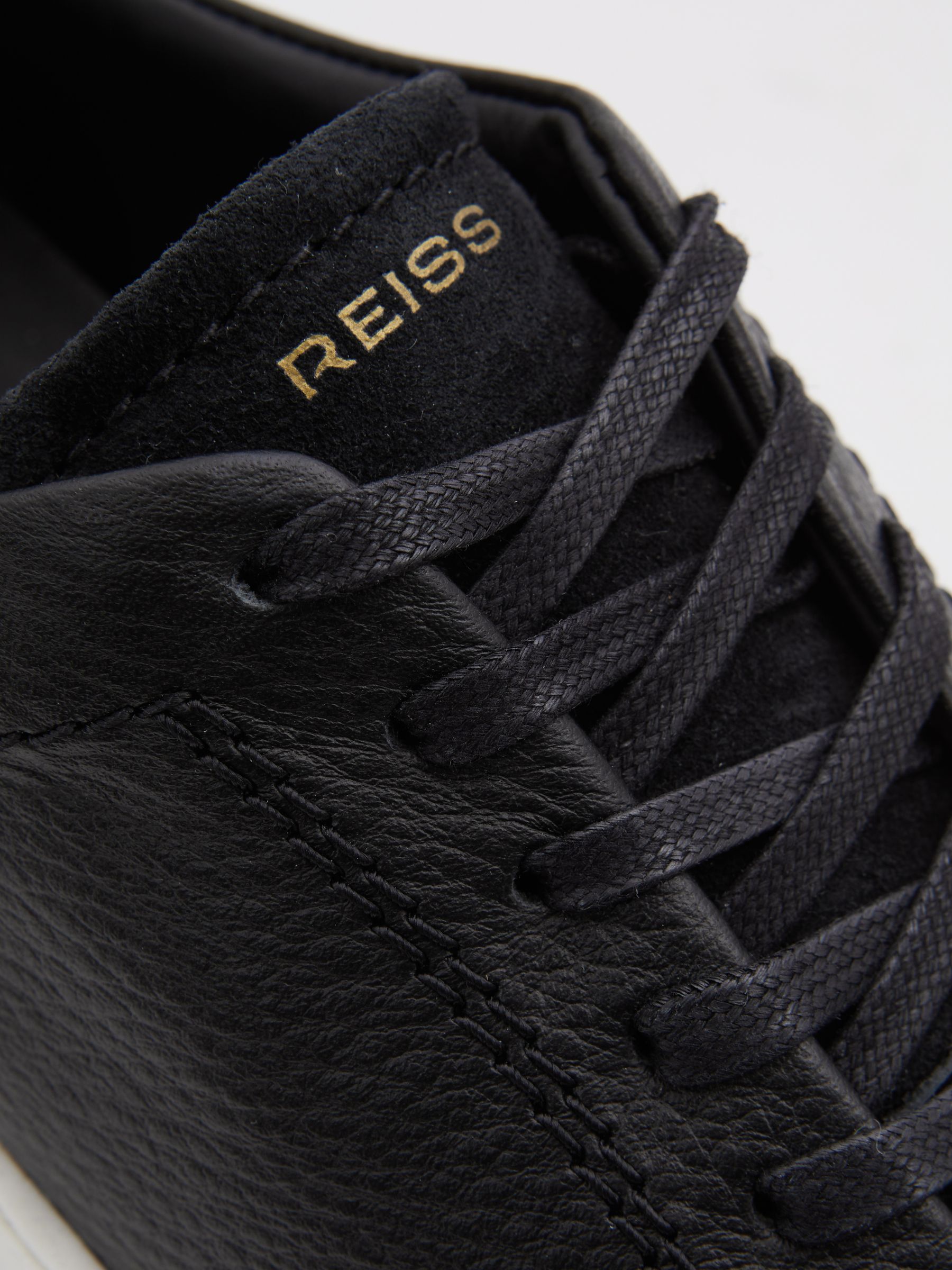Platform Leather Trainers in Black - image 4