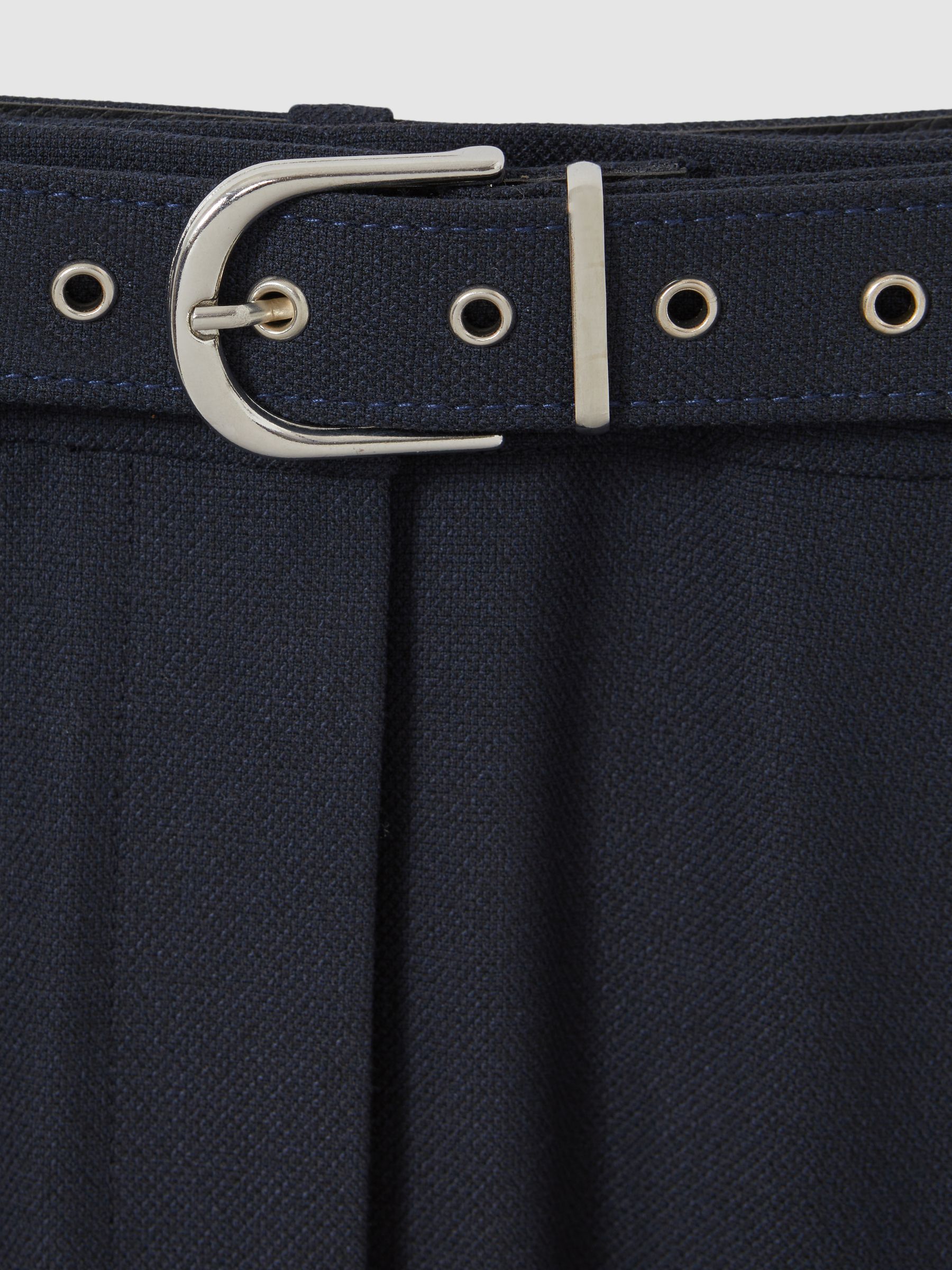 Tapered Belted Trousers in Navy - Image 6 of 6