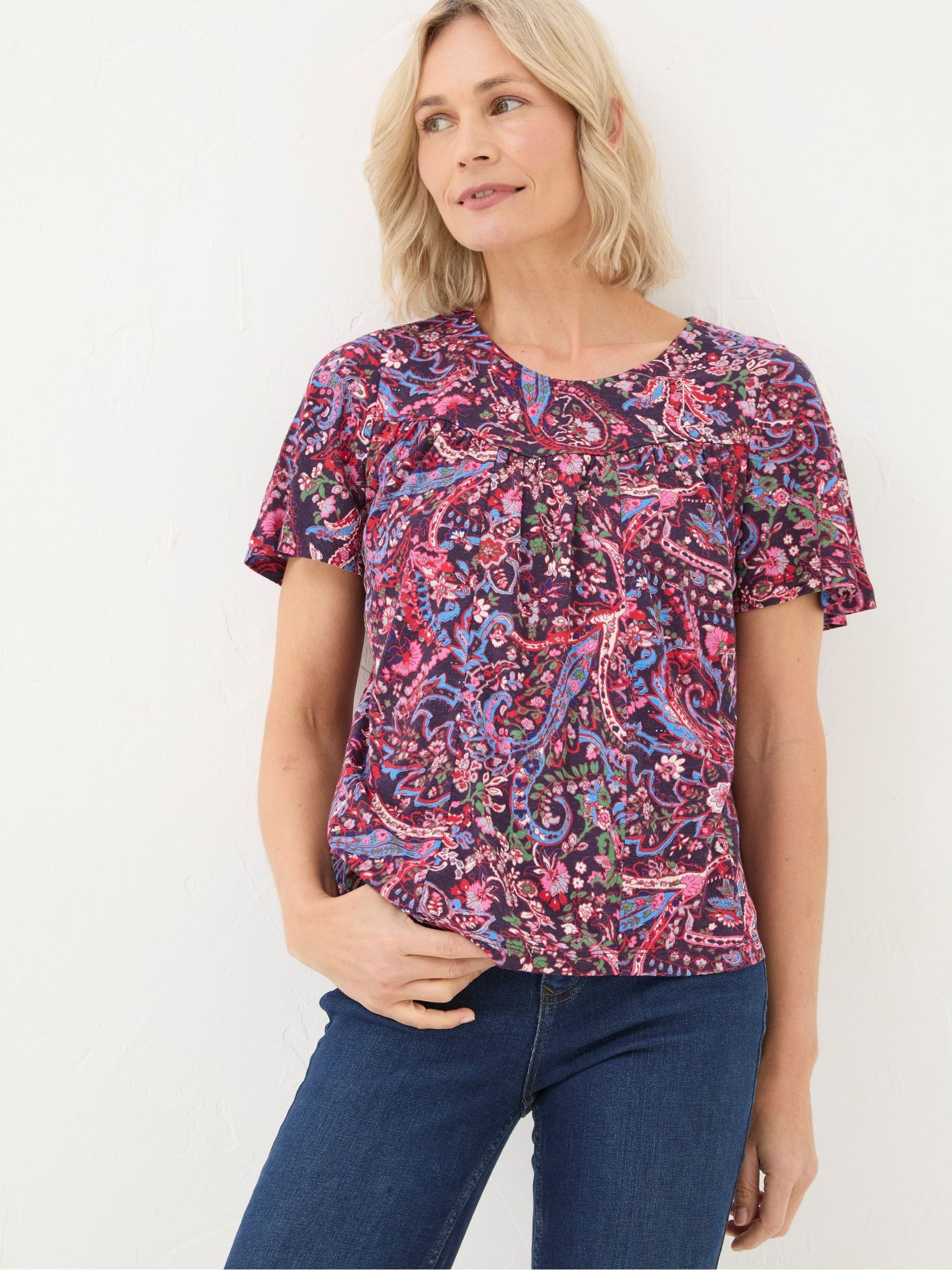 Purple Bright Paisley Top - Image 1 of 6