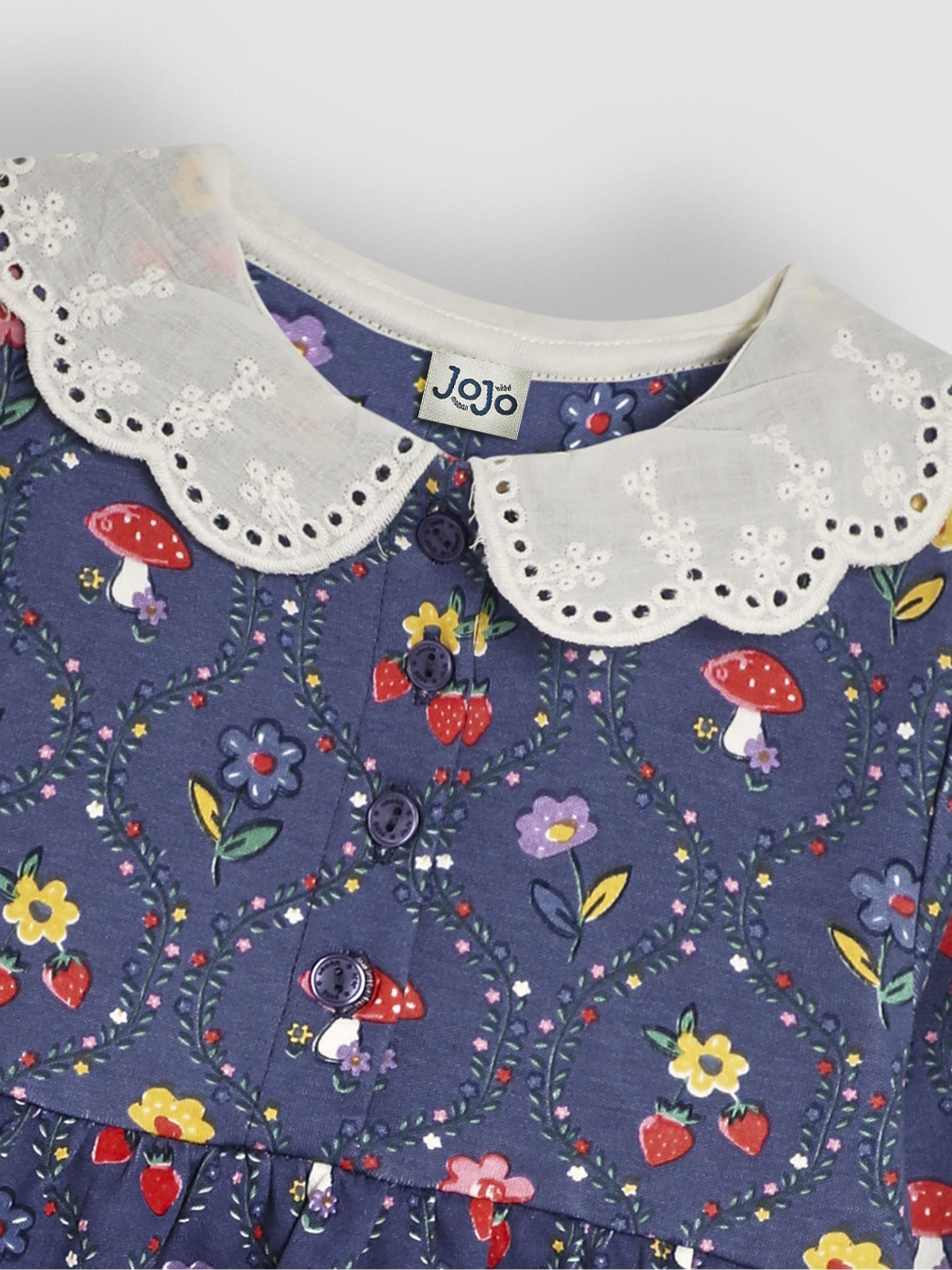 Purple Toadstool Floral Broderie Collar Dress - Image 3 of 3