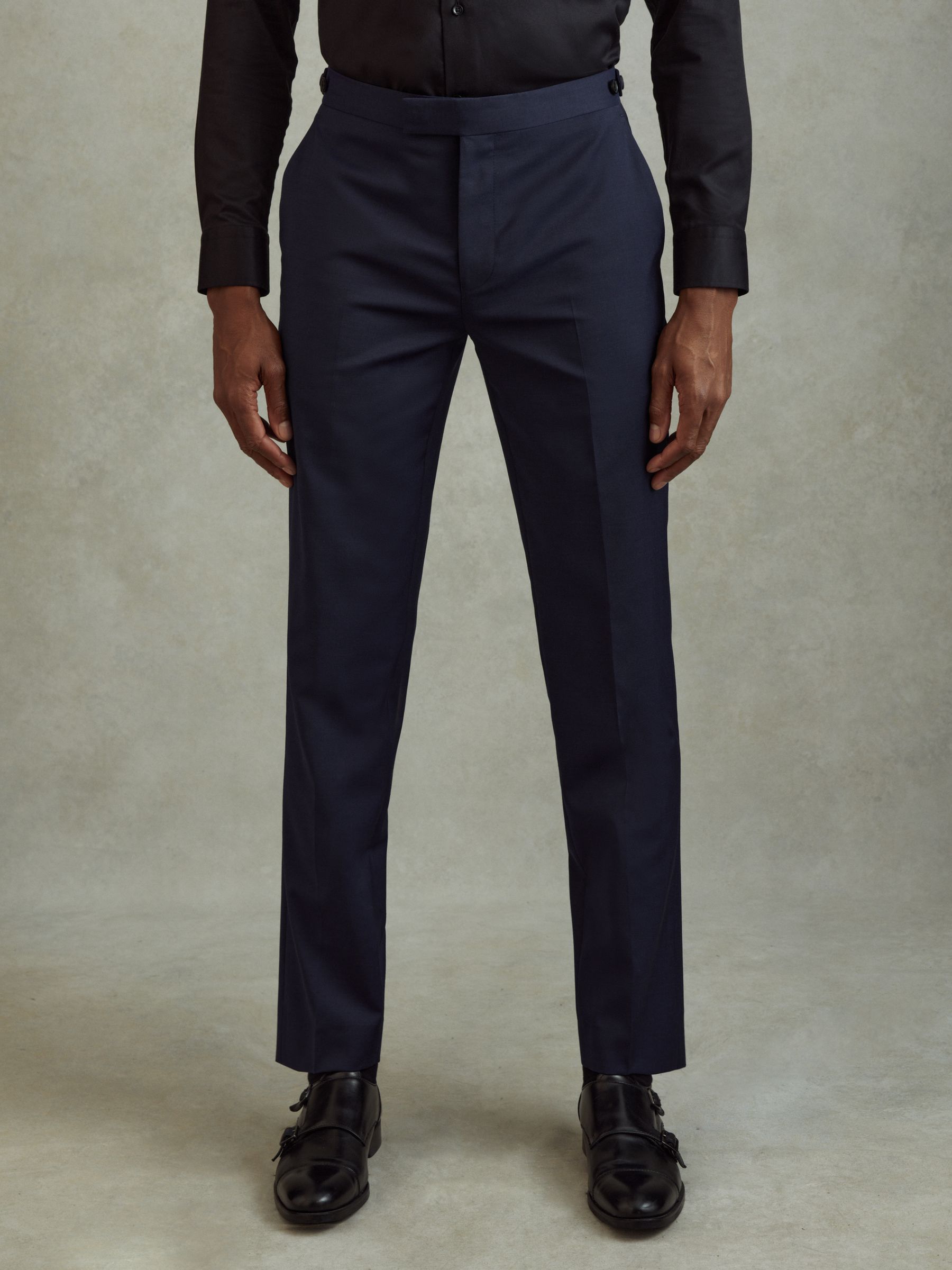 Destiny Bright Blue Wool Side Adjuster Slim Fit Trousers - Image 1 of 6