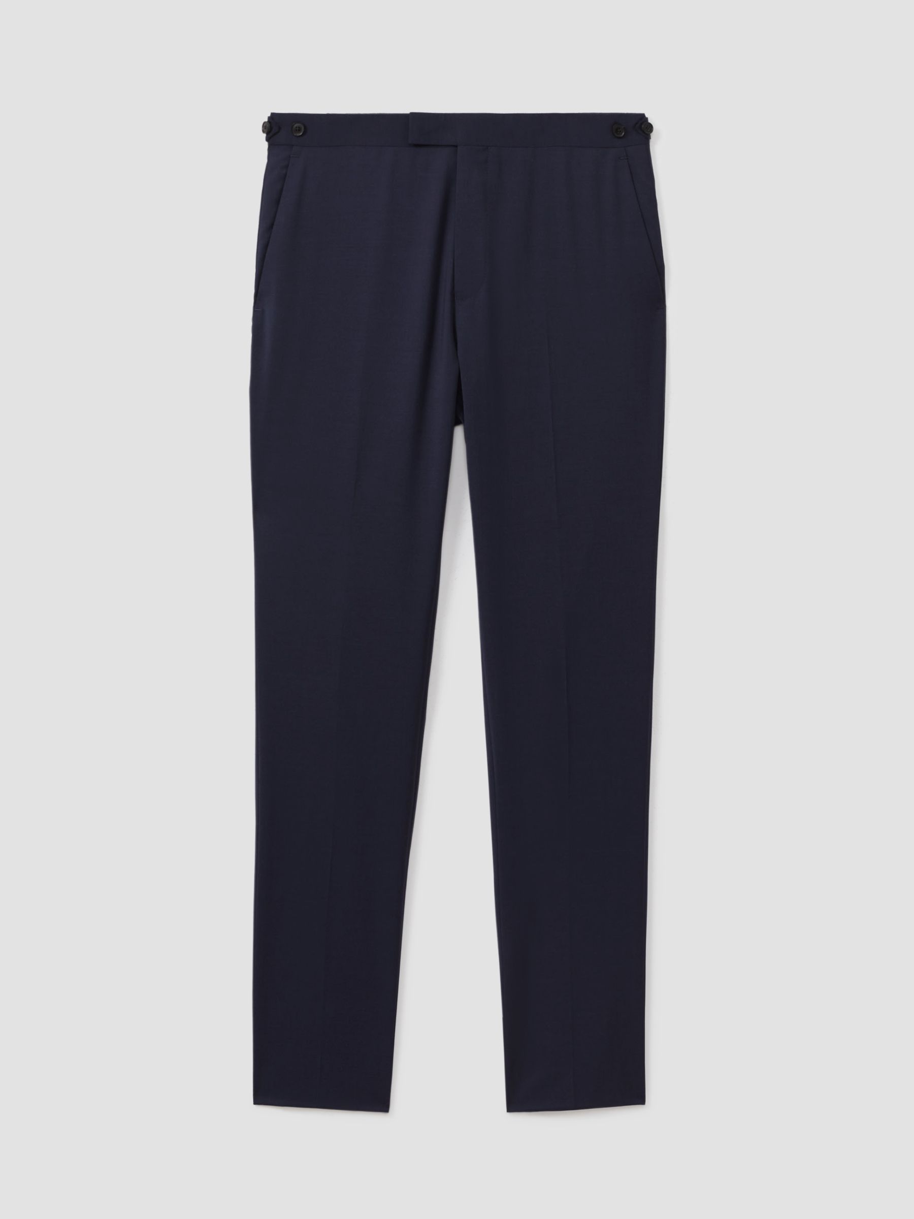 Destiny Bright Blue Wool Side Adjuster Slim Fit Trousers - Image 2 of 6