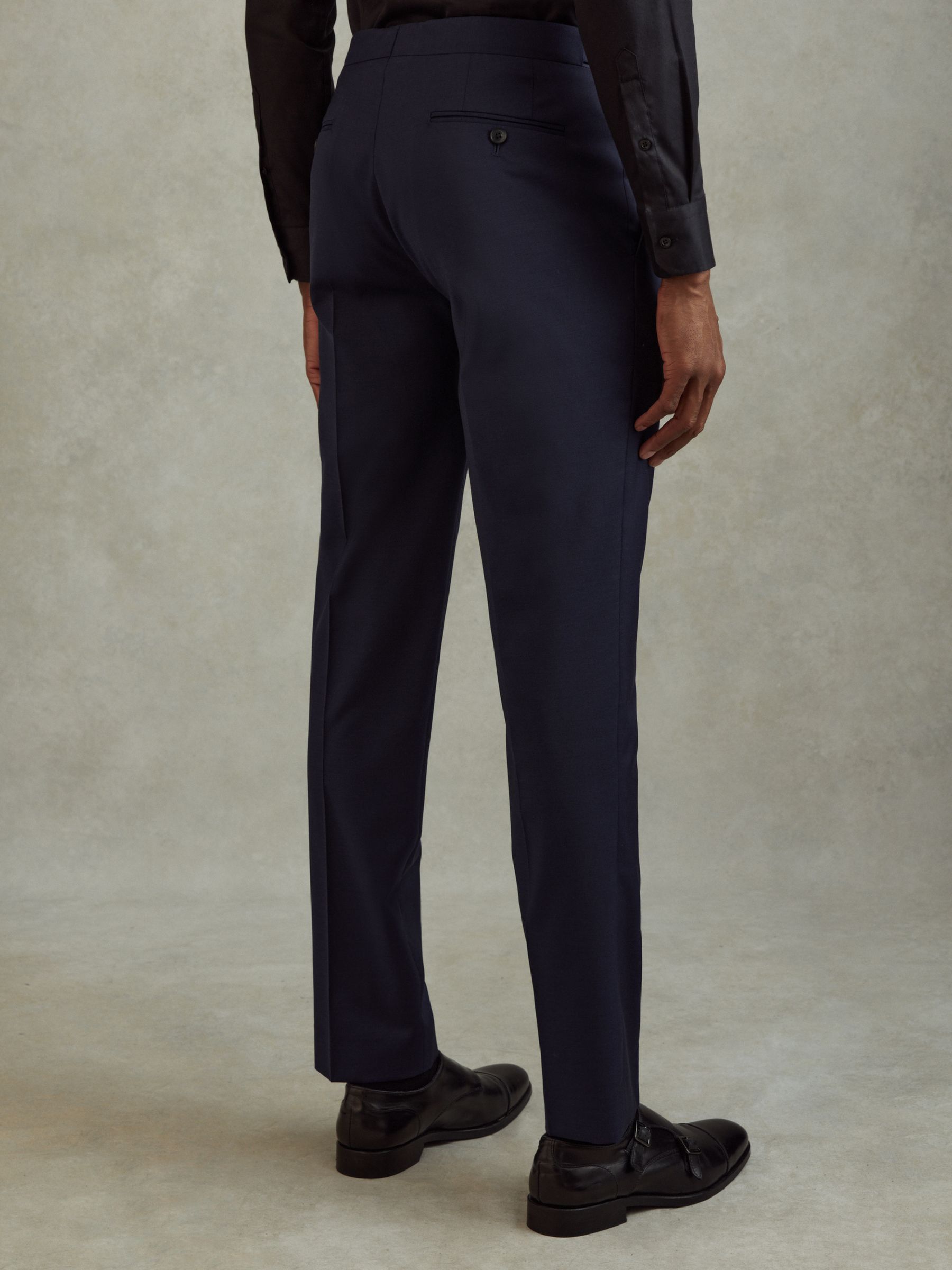 Destiny Bright Blue Wool Side Adjuster Slim Fit Trousers - Image 5 of 6