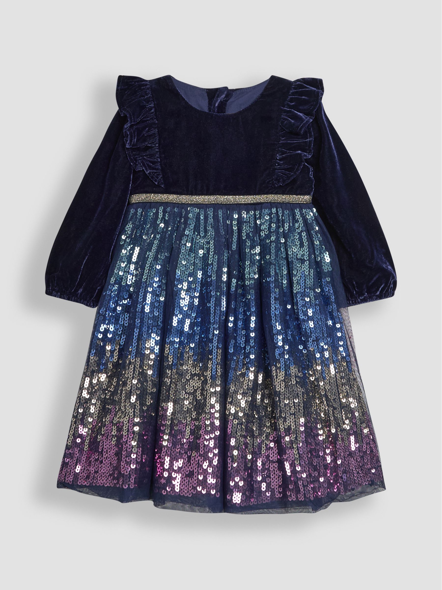 Navy Blue Sequin Party Dress - Image 1 of 4