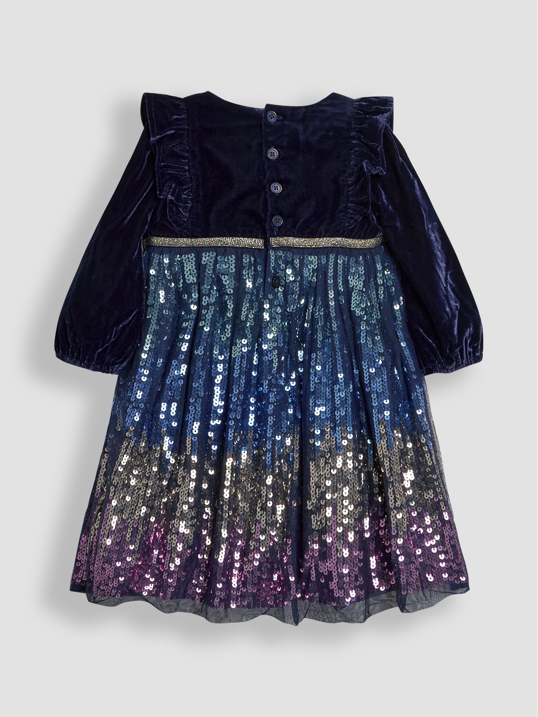 Navy Blue Sequin Party Dress - Image 3 of 4