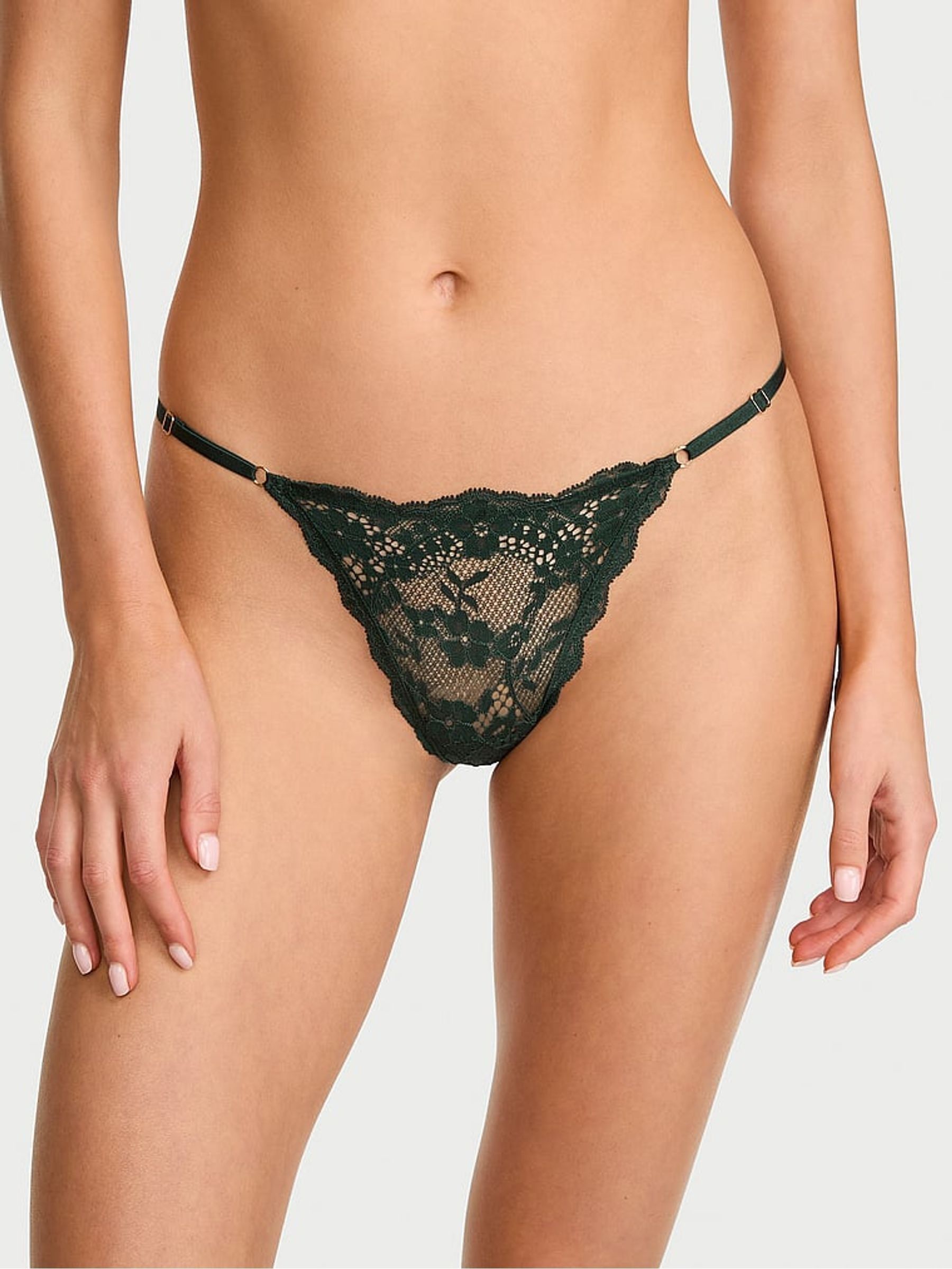 Cilantro Green G String Lace Knickers - Image 1 of 2 Cilantro Green G String Lace Knickers - Image 1 of 2