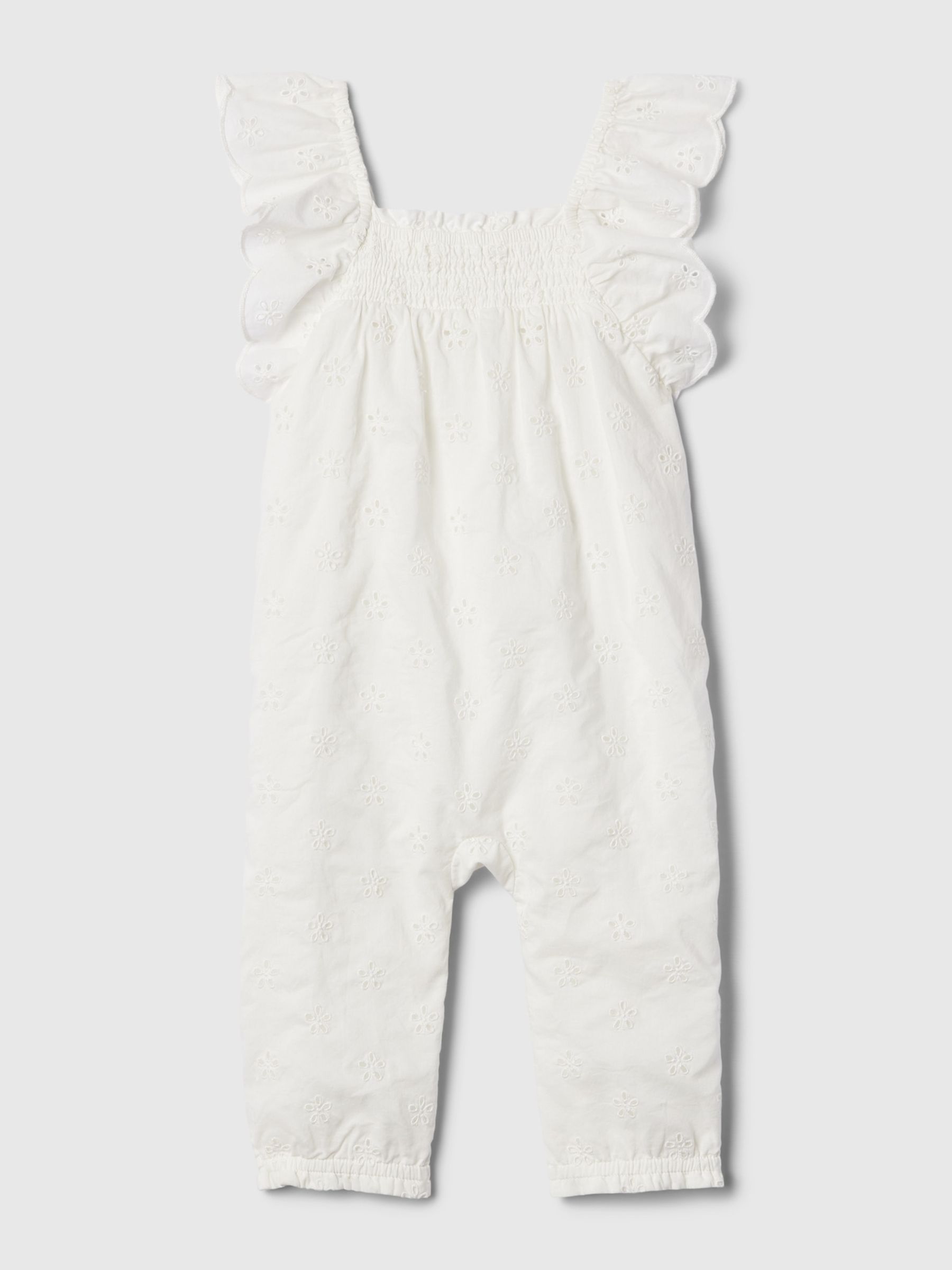 White Eyelet Floaty Rompersuit (Newborn-24mths) - Image 1 of 1