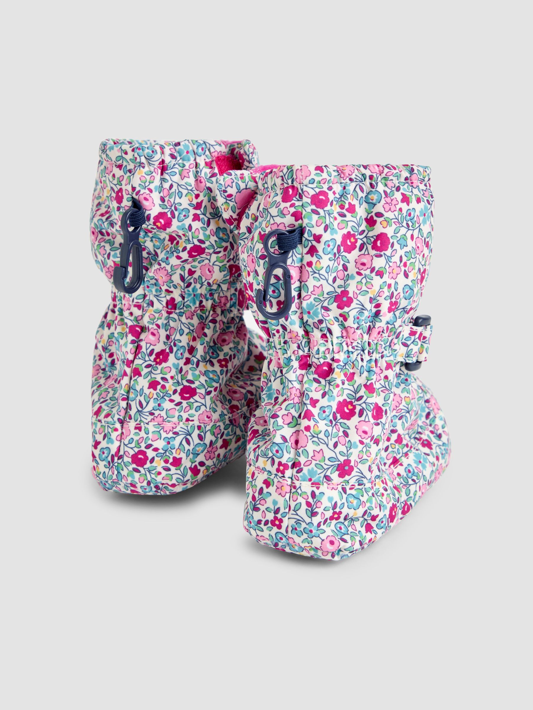 Cream Ditsy Print Fleece Lined Booties - Image 2 of 4