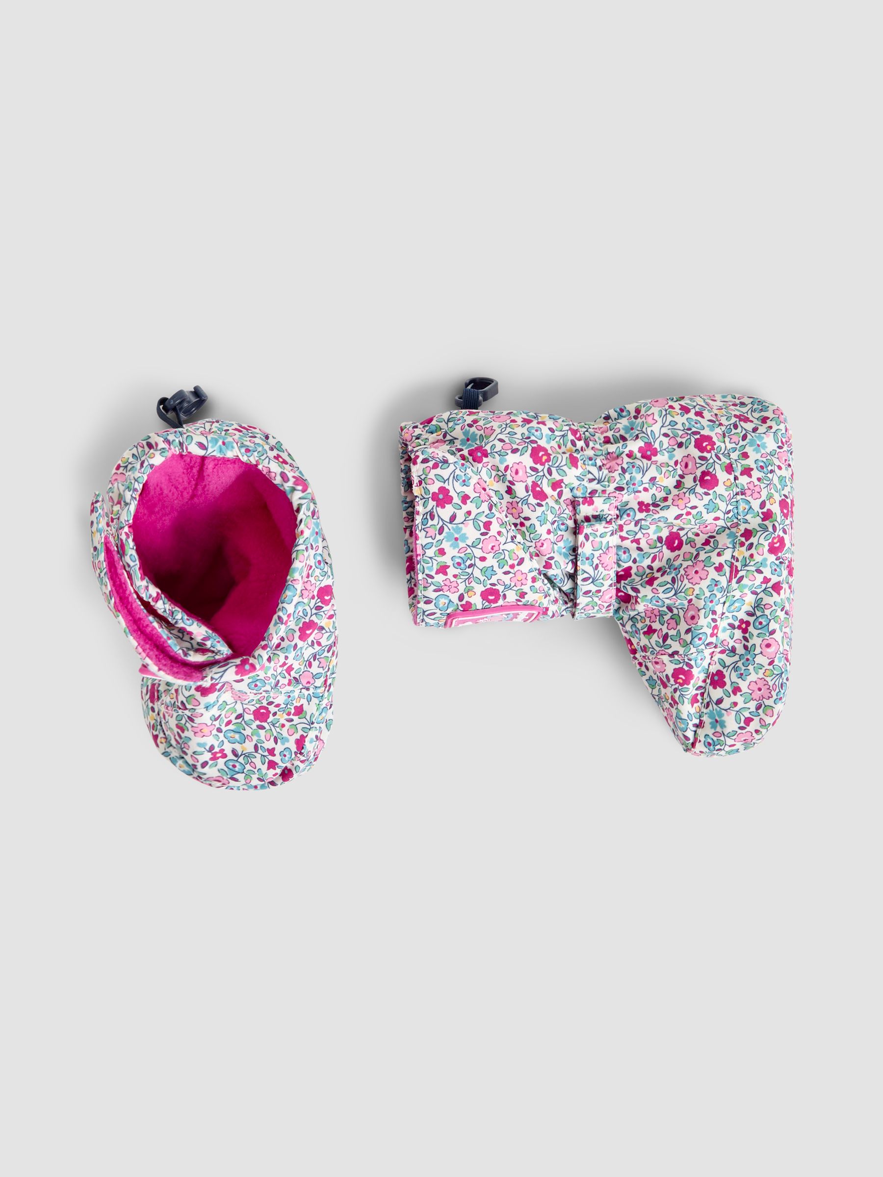 Cream Ditsy Print Fleece Lined Booties - Image 4 of 4