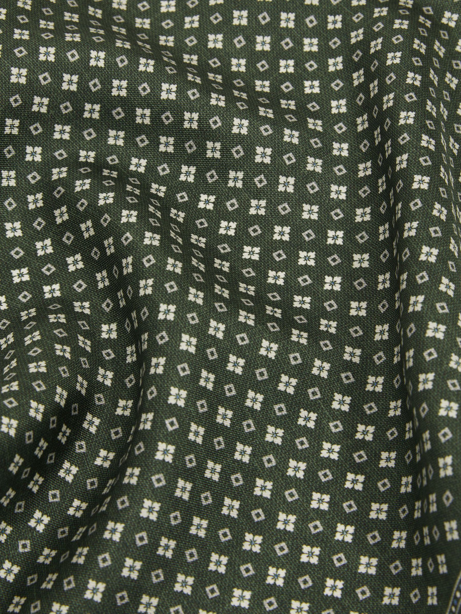 Reversible Silk Pocket Square in Olive - Image 5 of 5