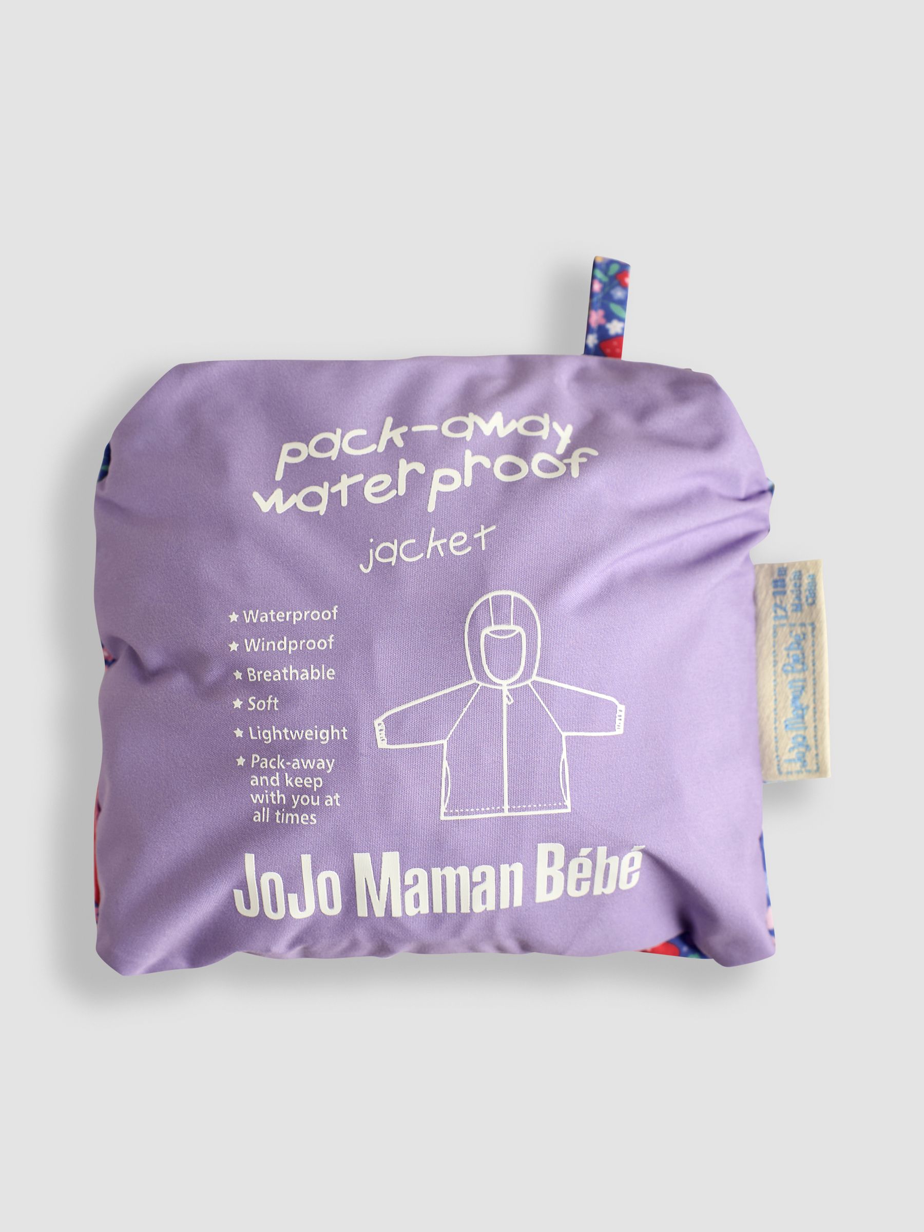Purple Fairy Pack-Away Rain Jacket - Image 4 of 4