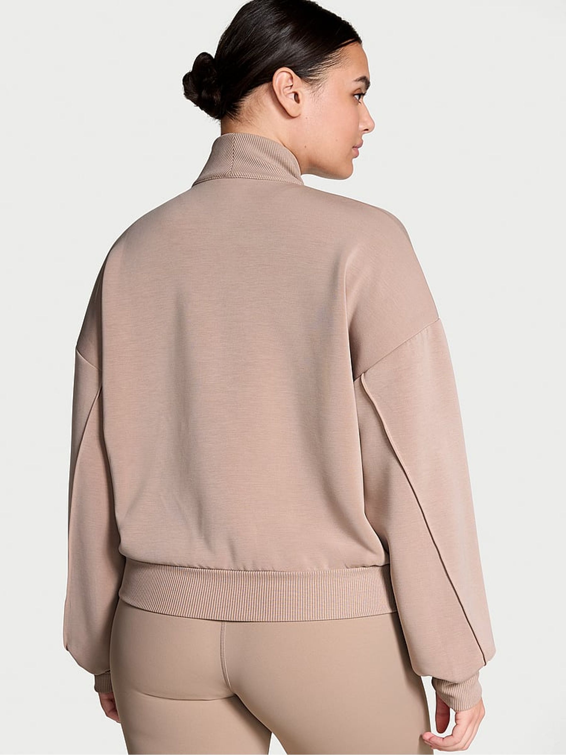 Candelight Rose Nude Featherweight Knit Full Zip Jacket - Image 2 of 3