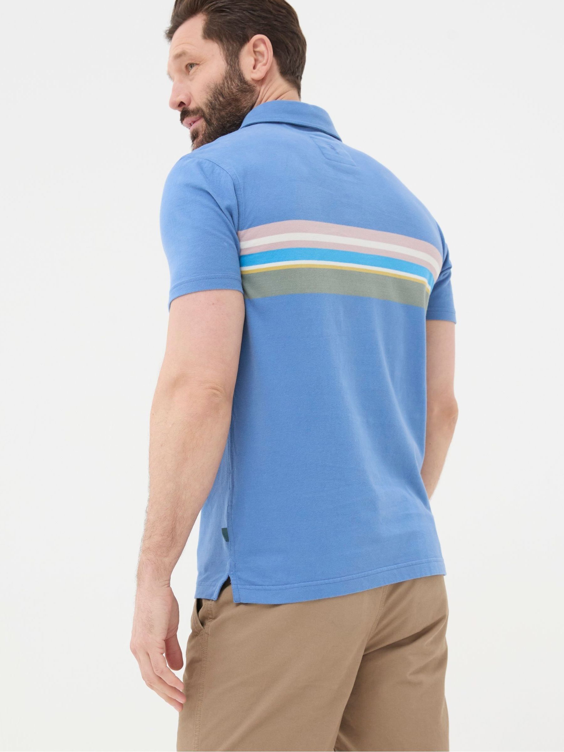 Blue Chest Stripe Polo Shirt - Image 2 of 5