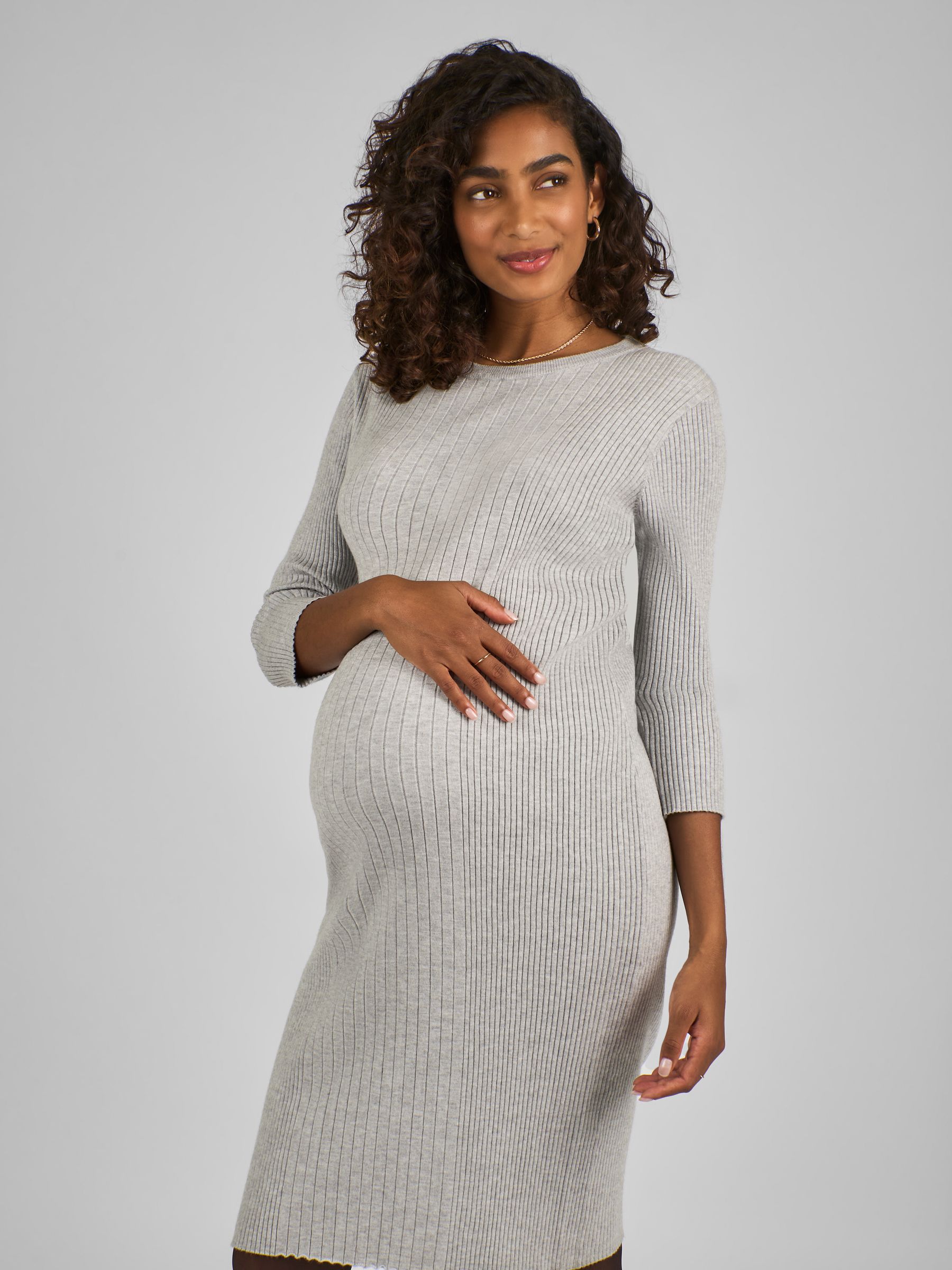 Grey Knitted Maternity Tube Dress - Image 3 of 4