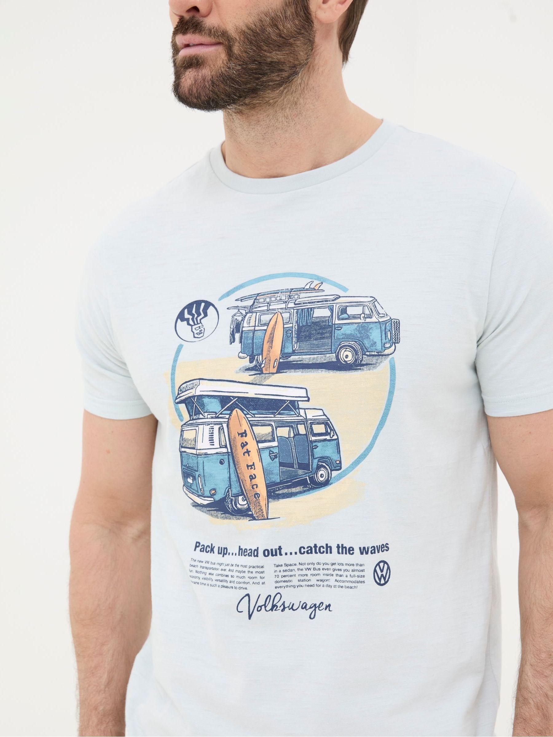 Blue VW Catch The Waves T-Shirt - Image 4 of 5