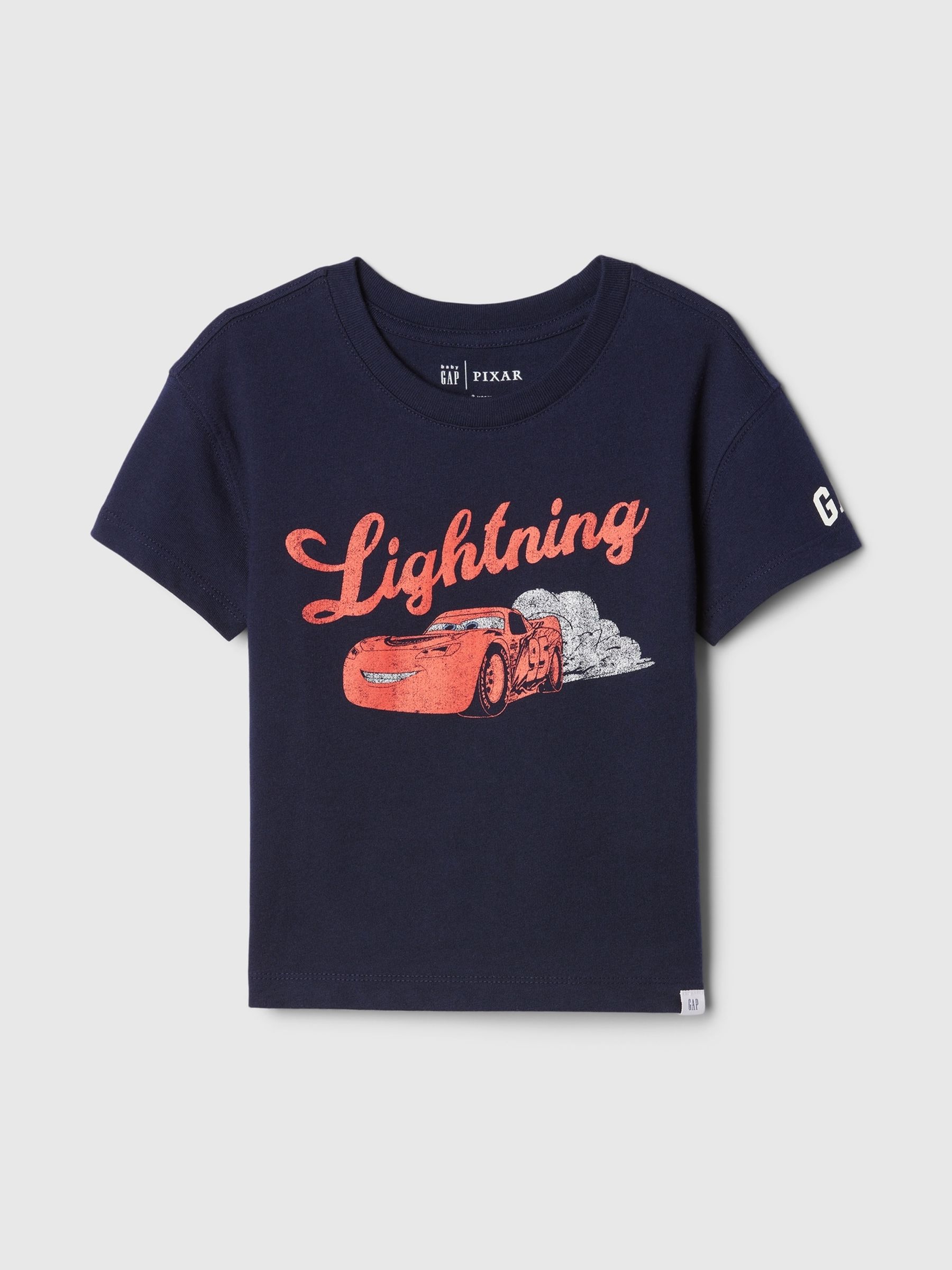 Blue Cars Disney Cars Lightning McQueen Cotton Short Sleeve T-Shirt (12mths-5yrs) - Image 1 of 2