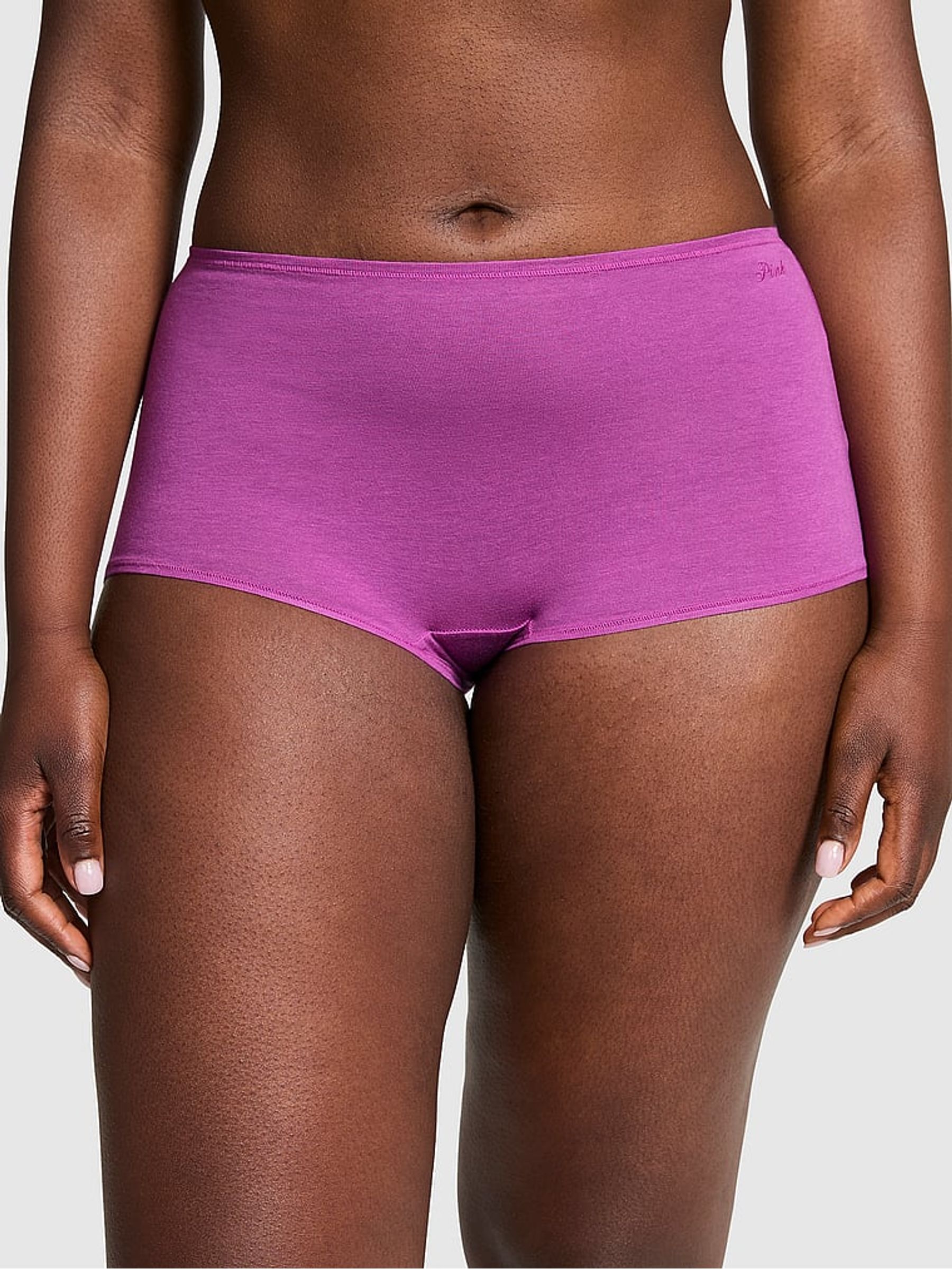 Deep Berry Purple Cotton Boyshort Knickers - Image 1 of 3