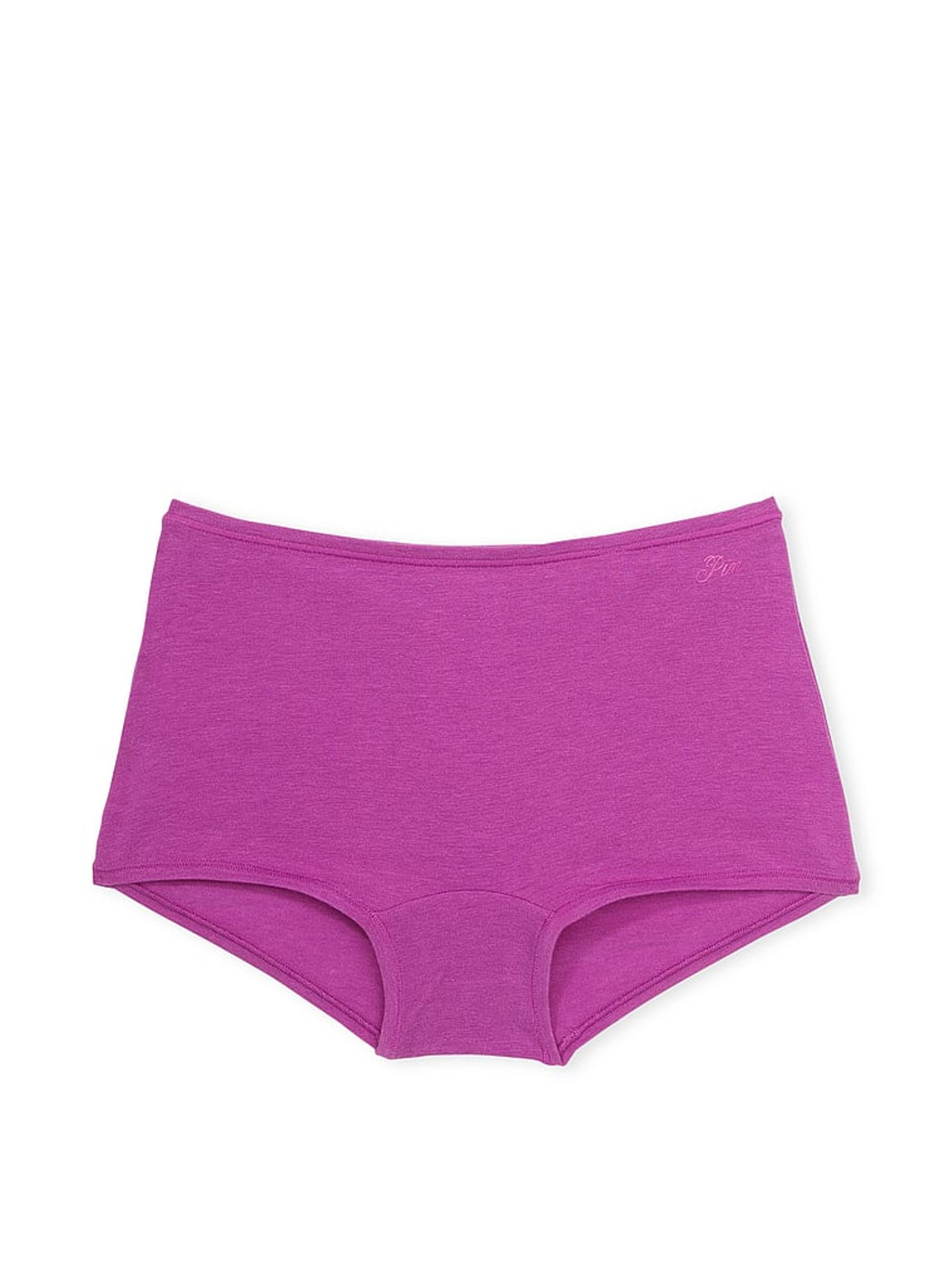 Deep Berry Purple Cotton Boyshort Knickers - Image 3 of 3