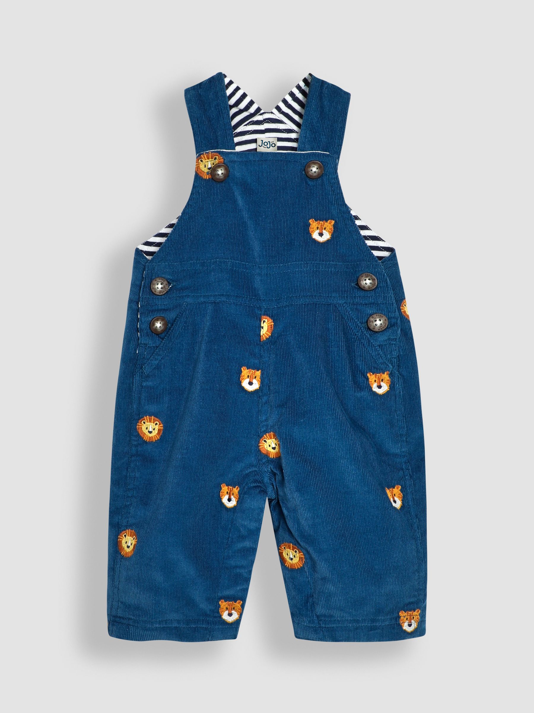 Blue Safari Animal Embroidered Cord Dungarees - Image 1 of 3