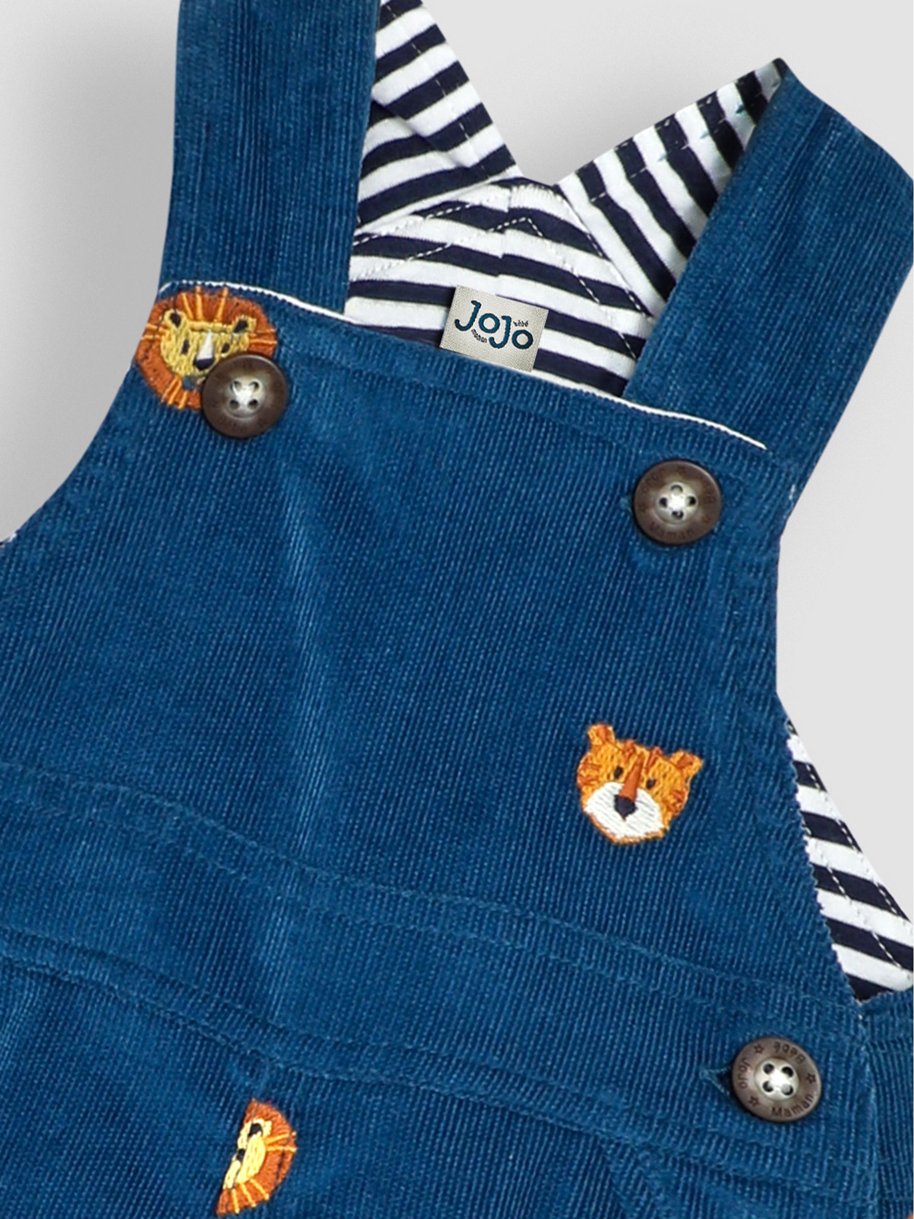 Blue Safari Animal Embroidered Cord Dungarees - Image 3 of 3