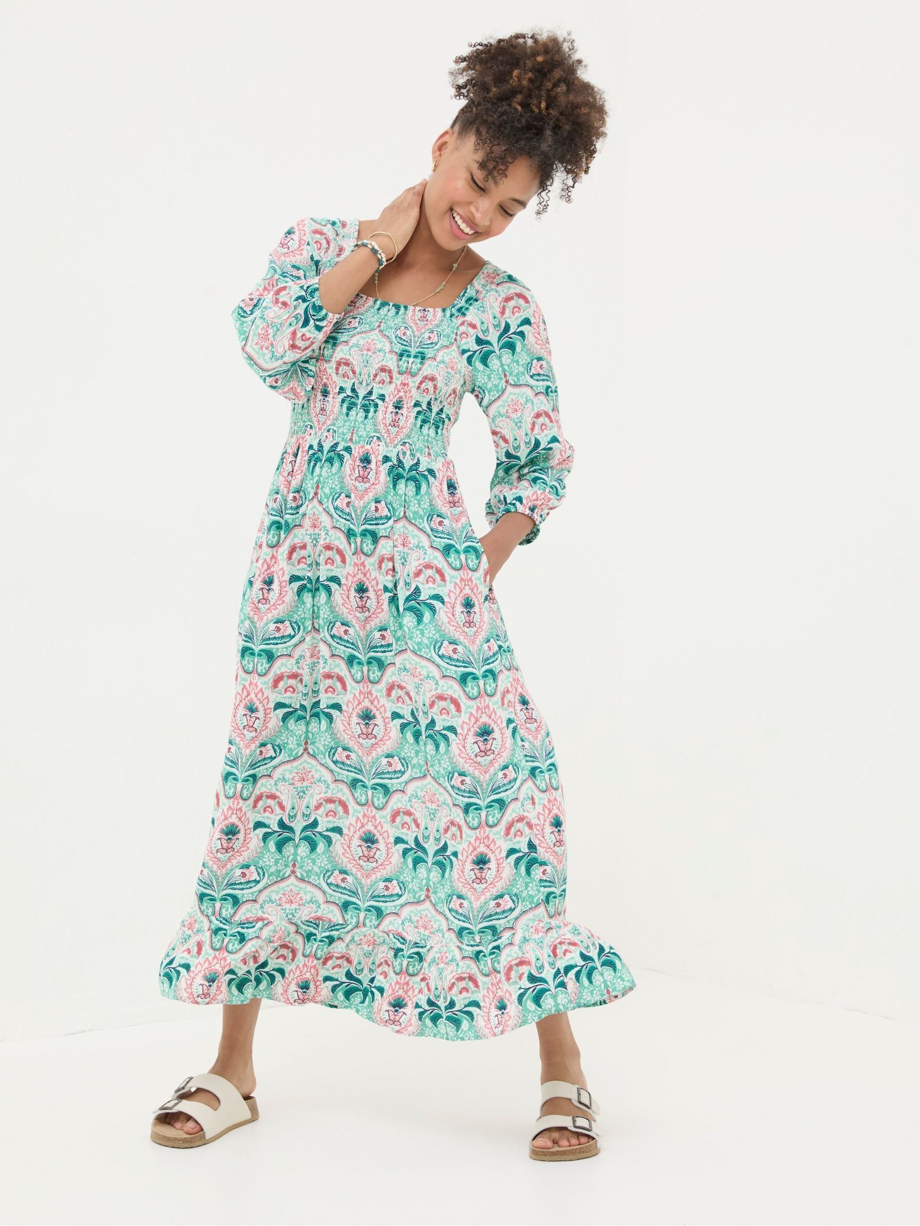 Adele Blue Paisley Mirrored Midi Dress - Image 1 of 7