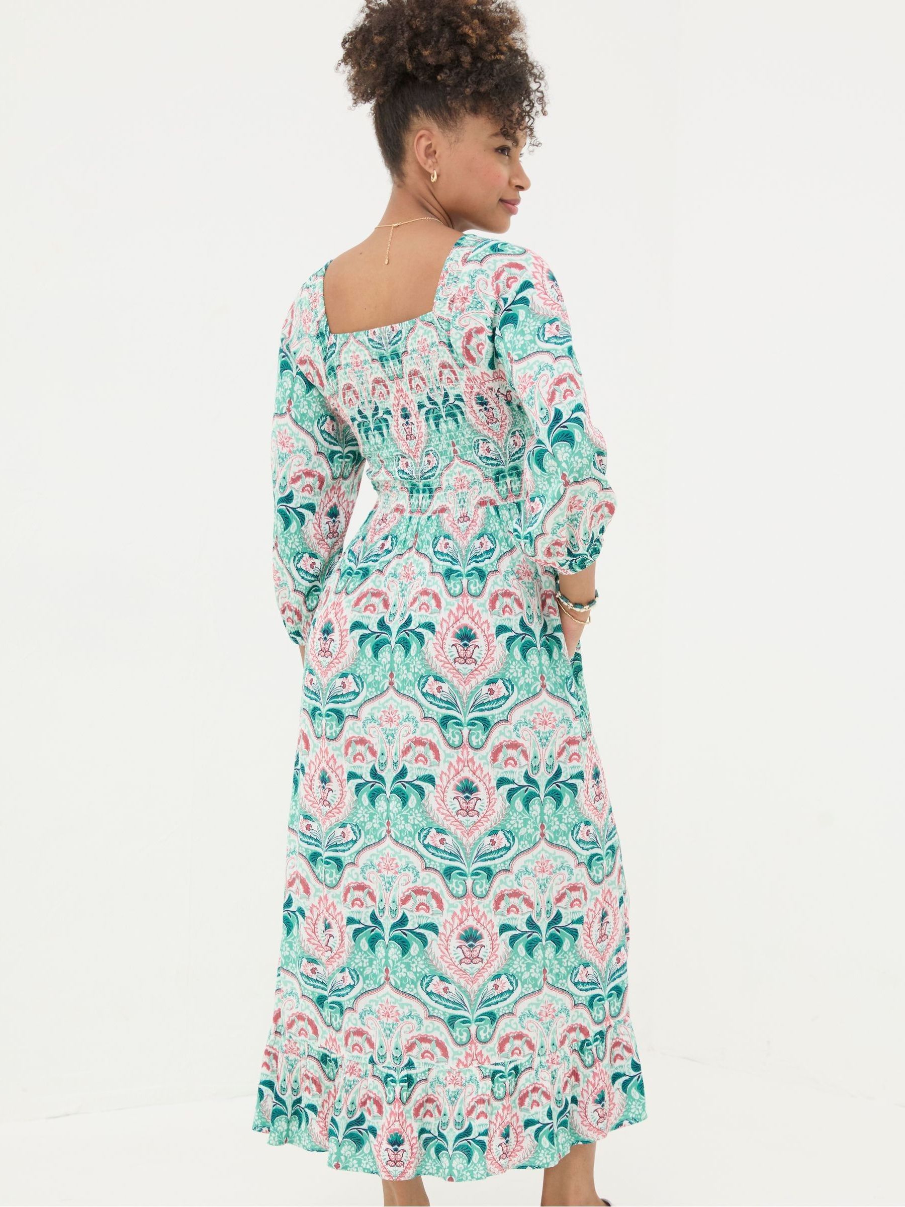 Adele Blue Paisley Mirrored Midi Dress - Image 2 of 7