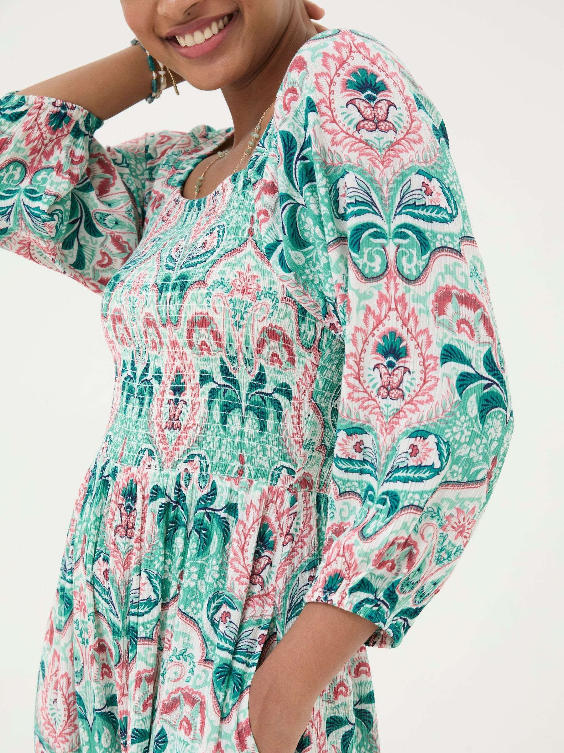 Adele Blue Paisley Mirrored Midi Dress - Image 4 of 7