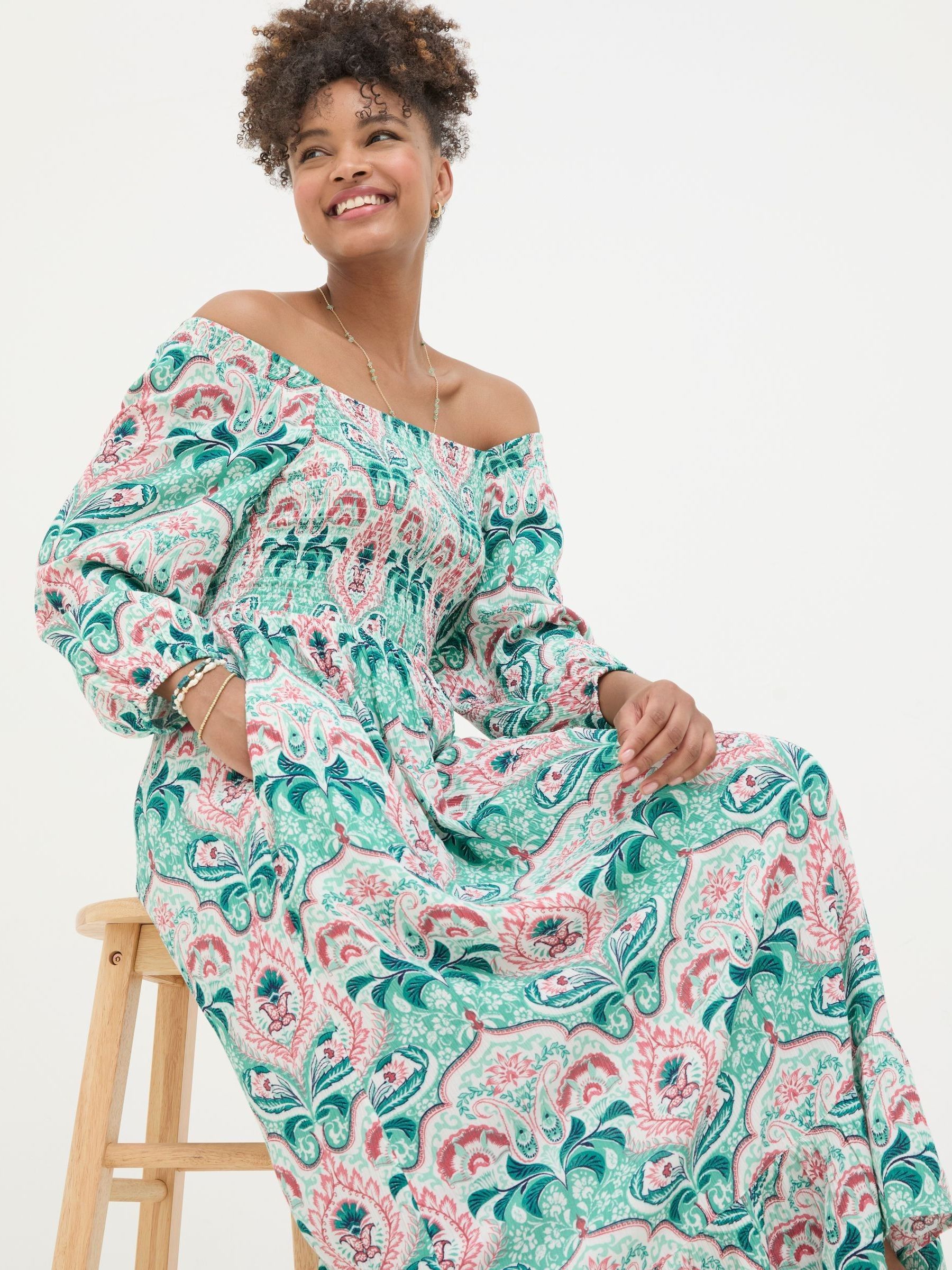 Adele Blue Paisley Mirrored Midi Dress - Image 5 of 7