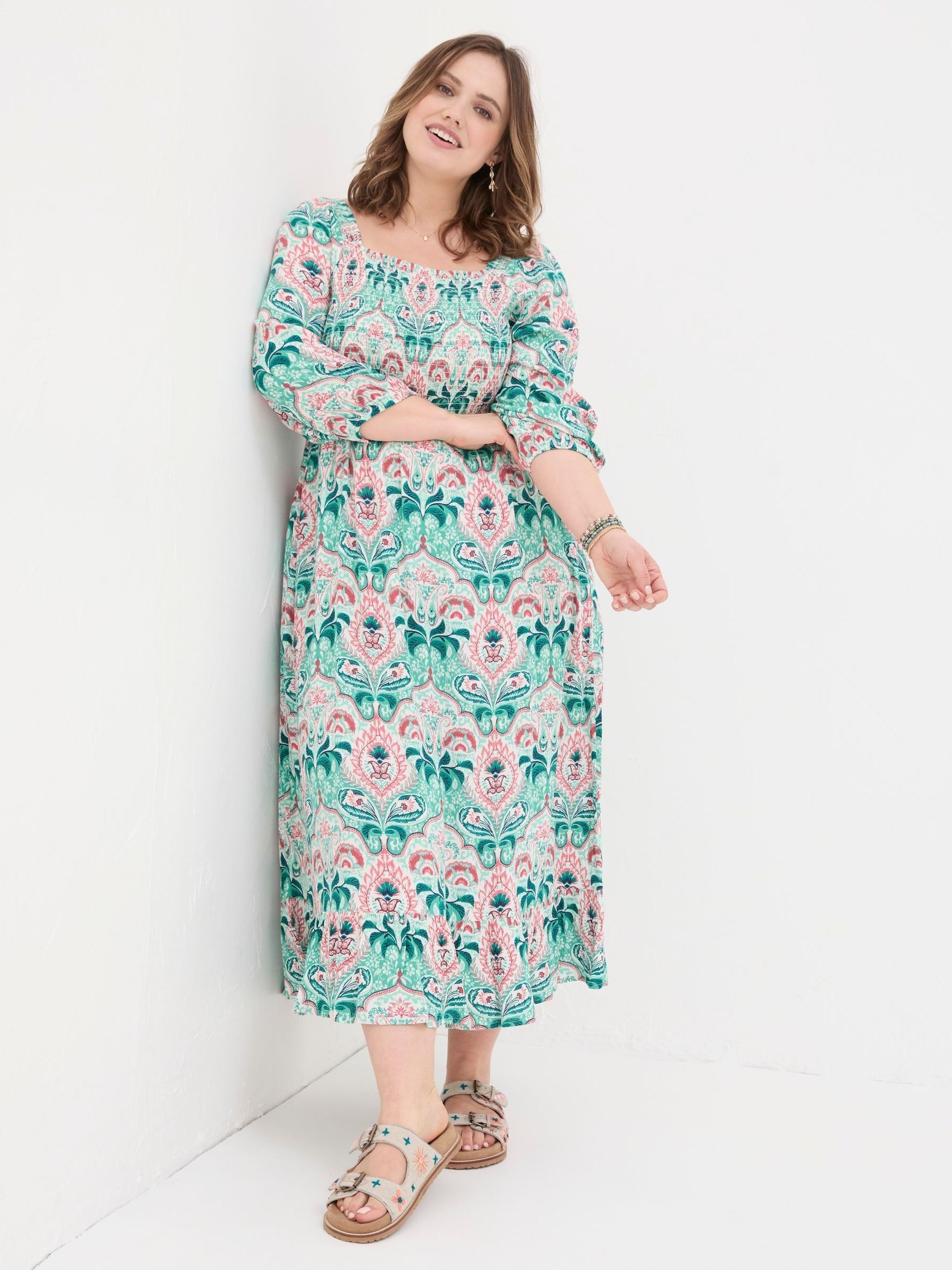 Adele Blue Paisley Mirrored Midi Dress - Image 6 of 7