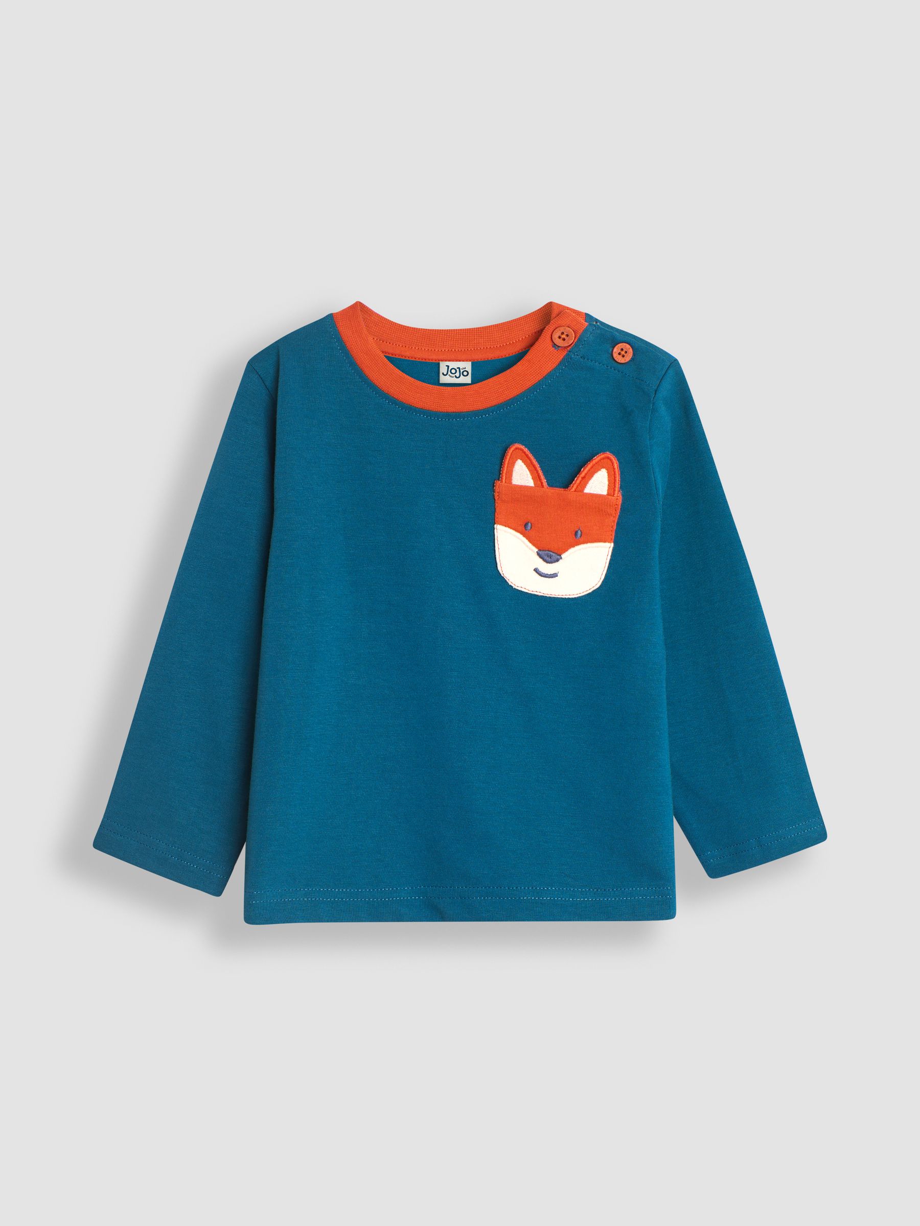Teal Fox Appliqué Pocket Top - Image 1 of 3