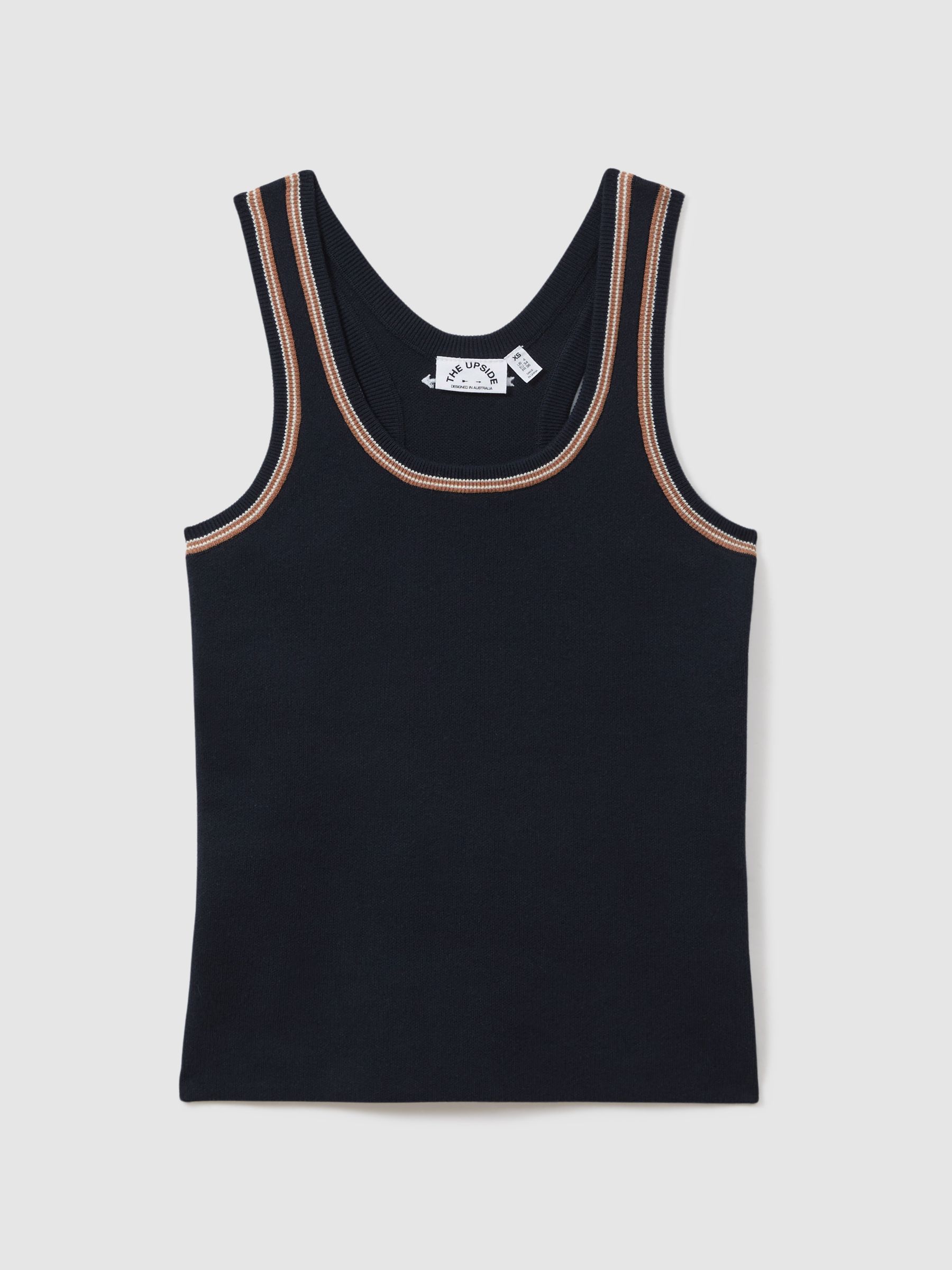 The Upside Cotton Blend Tank Top in Navy - Image 2 of 5