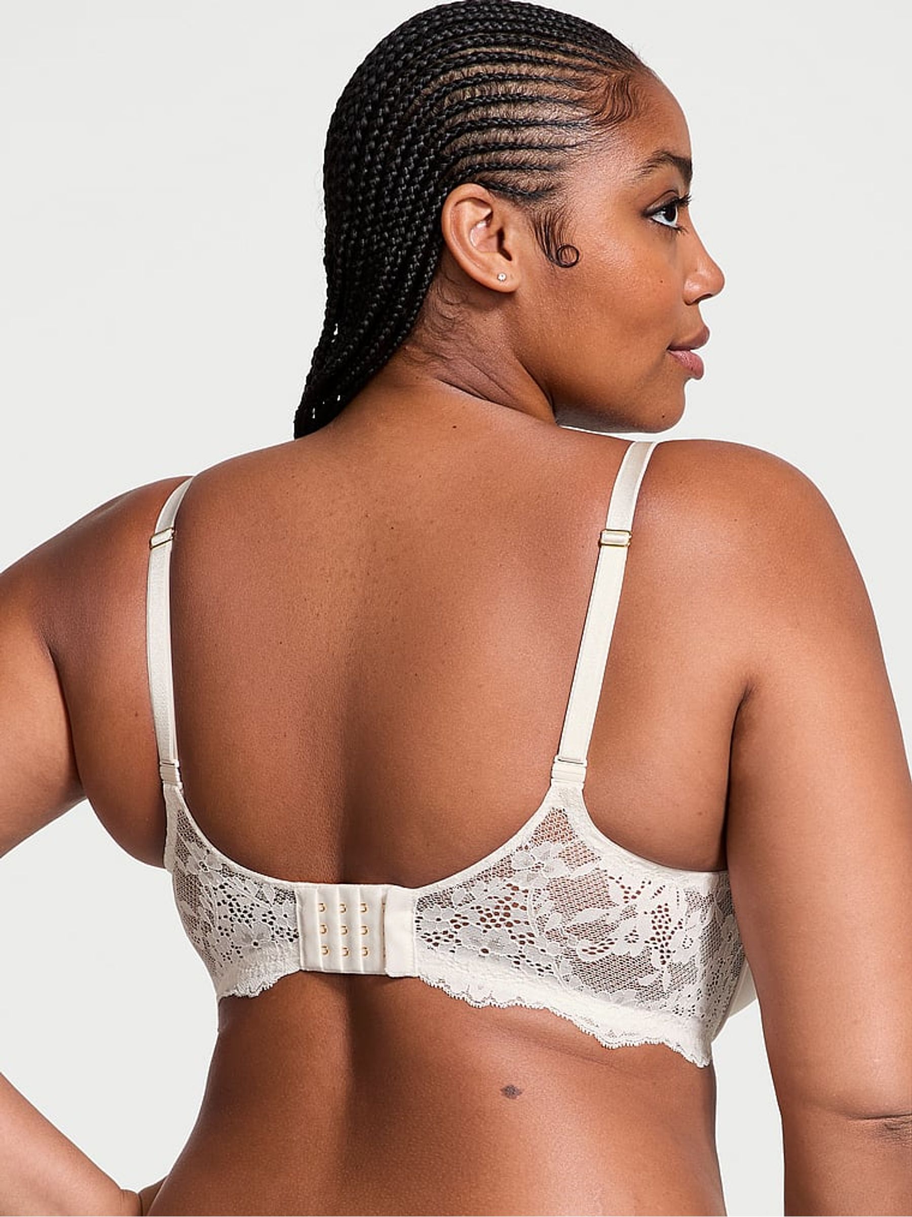 Coconut White Lace Trim Push Up Bra - Image 2 of 5