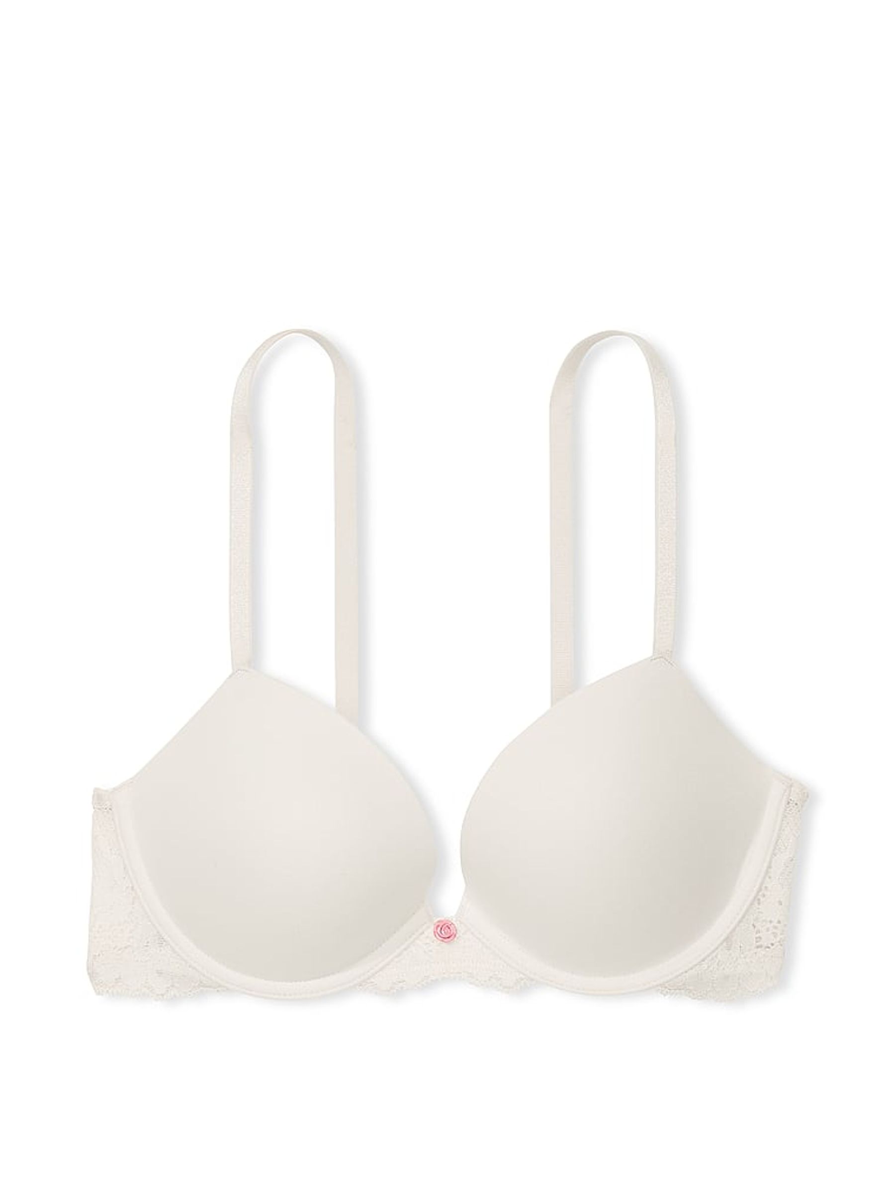 Coconut White Lace Trim Push Up Bra - Image 3 of 5