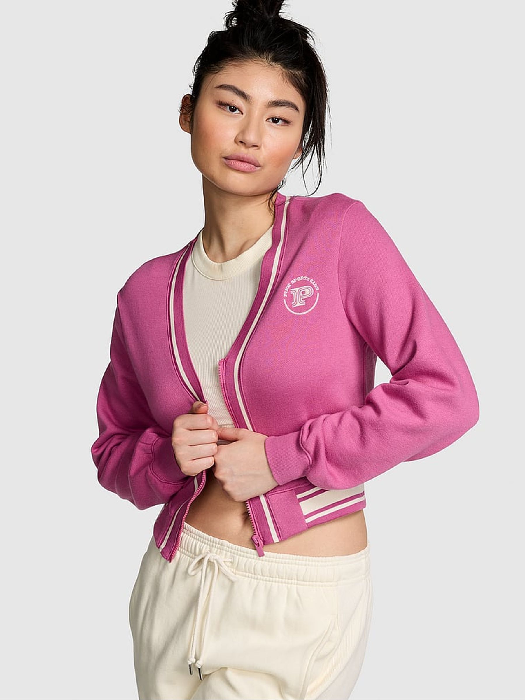 Pink Violet Fleece Cardigan - Image 1 of 3