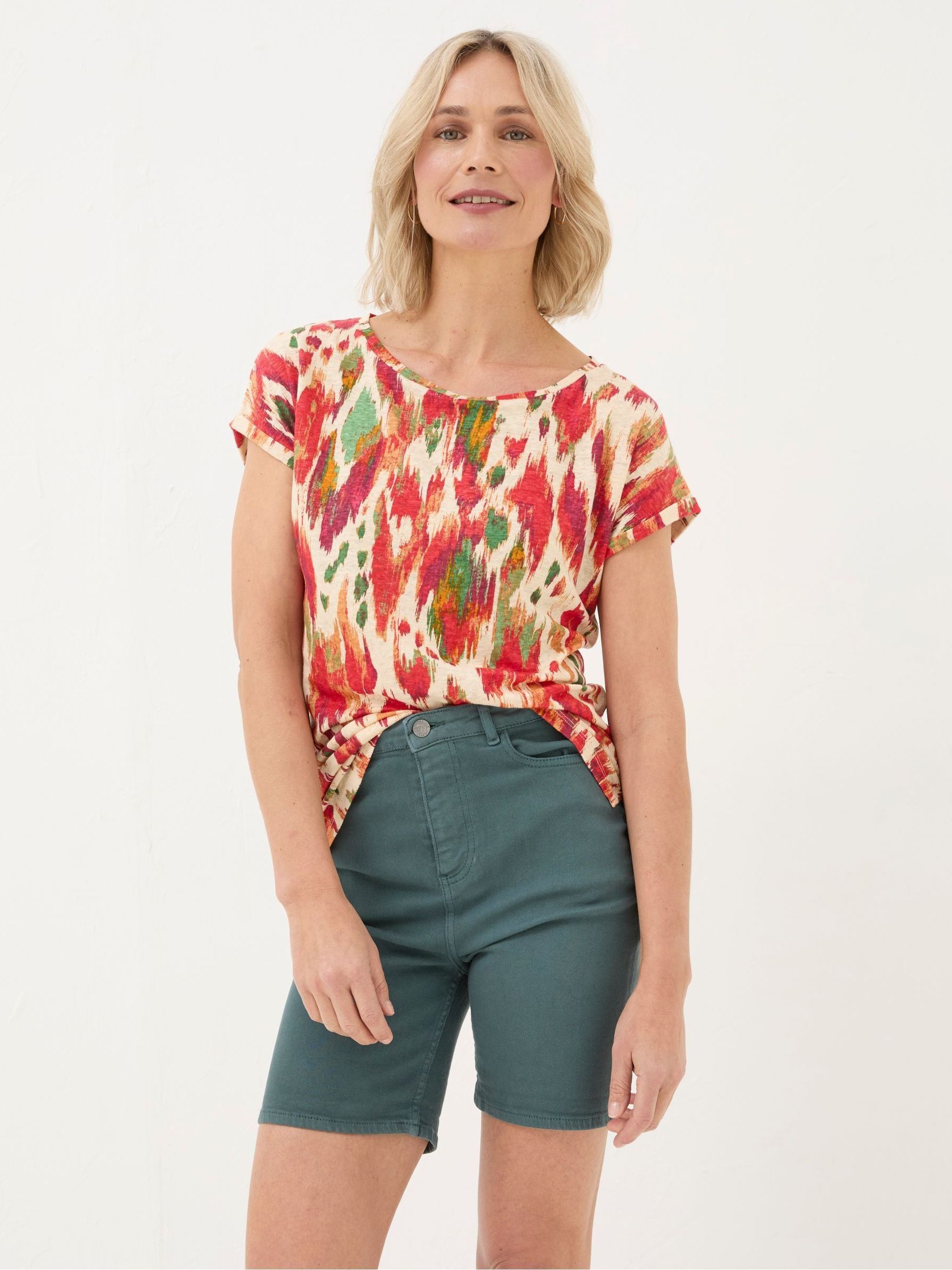 Ivy Natural Linen Paradise Ikat T-Shirt - Image 3 of 5