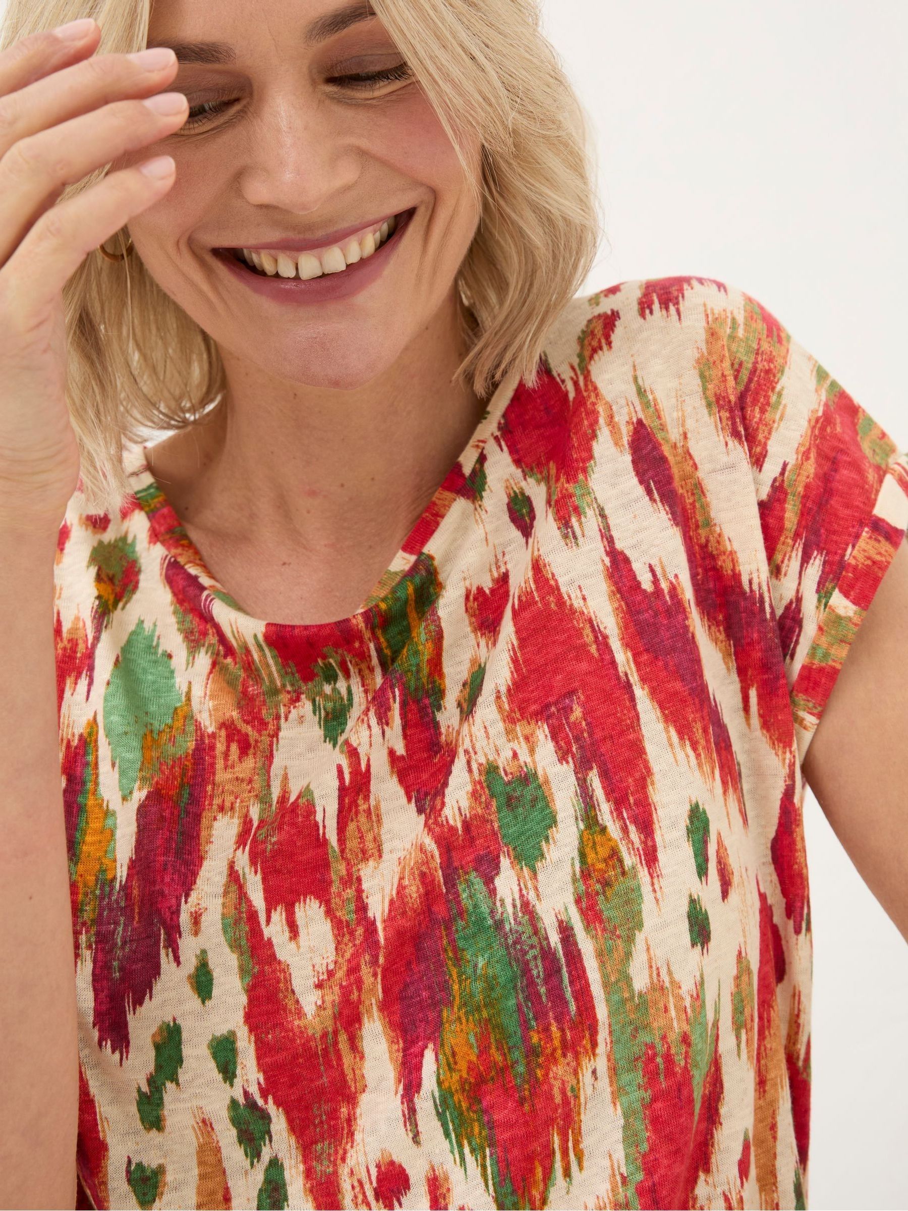 Ivy Natural Linen Paradise Ikat T-Shirt - Image 4 of 5