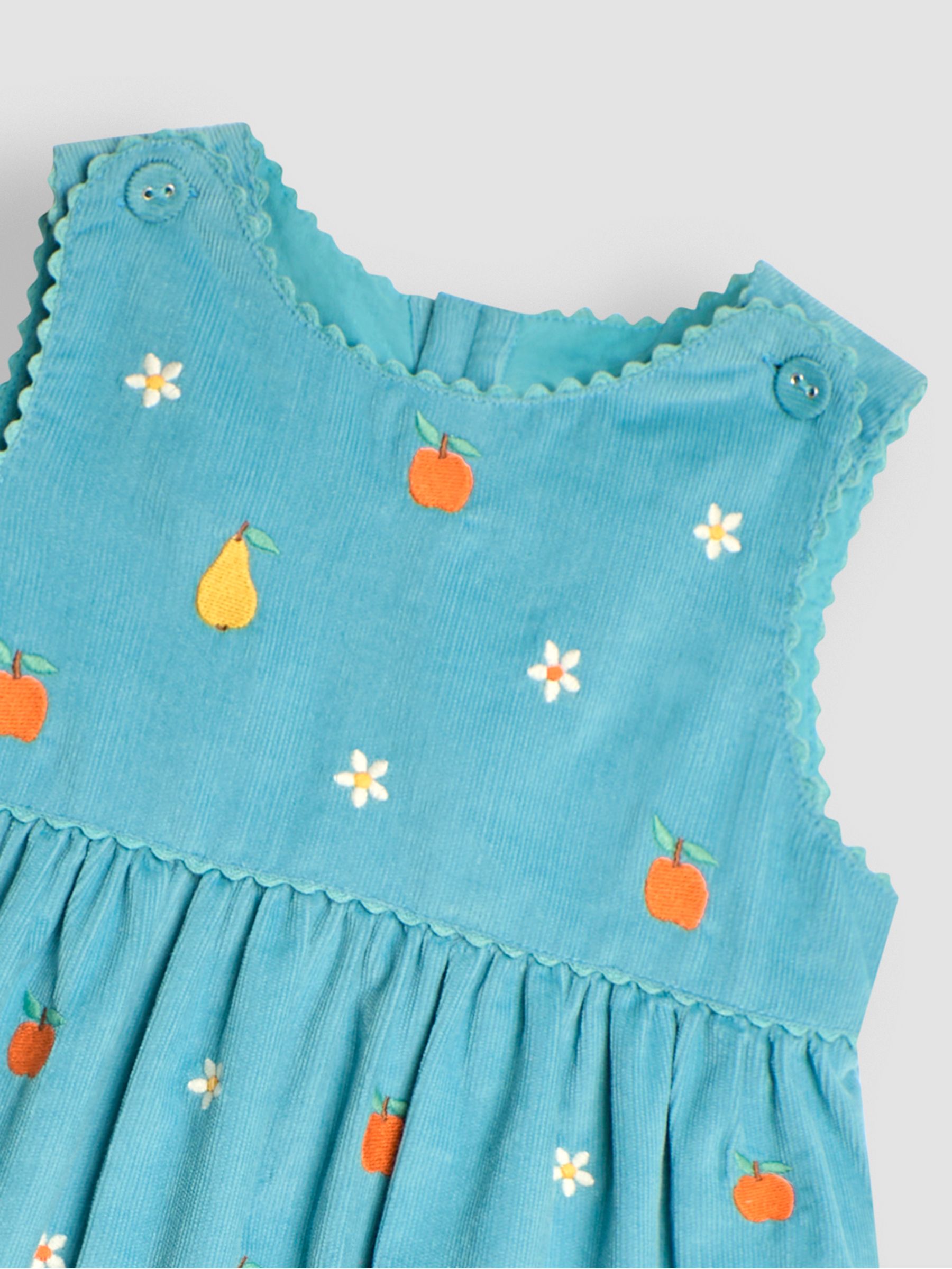 Duck Egg Blue Fruit Embroidered Cord Dress - Image 3 of 3