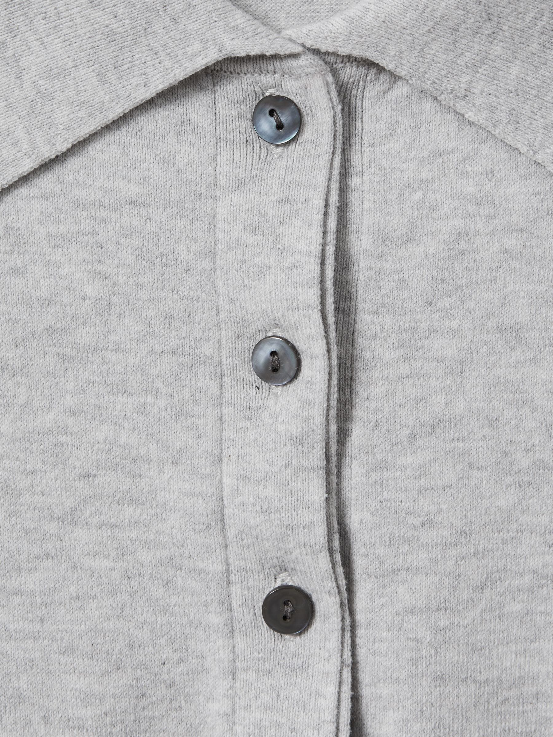 Cotton Blend Polo Shirt in Grey - Image 5 of 5