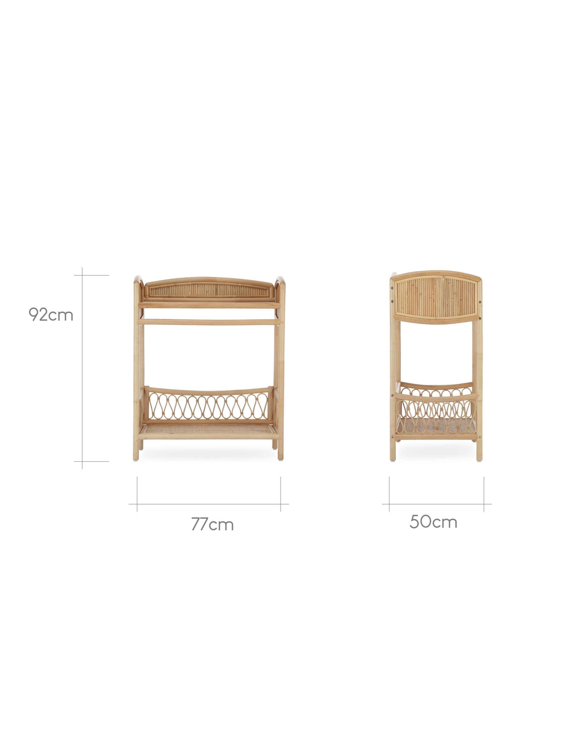 Cuddleco Natural Aria Wave Rattan Changing Table with Hanging Rail - Image 4 of 4