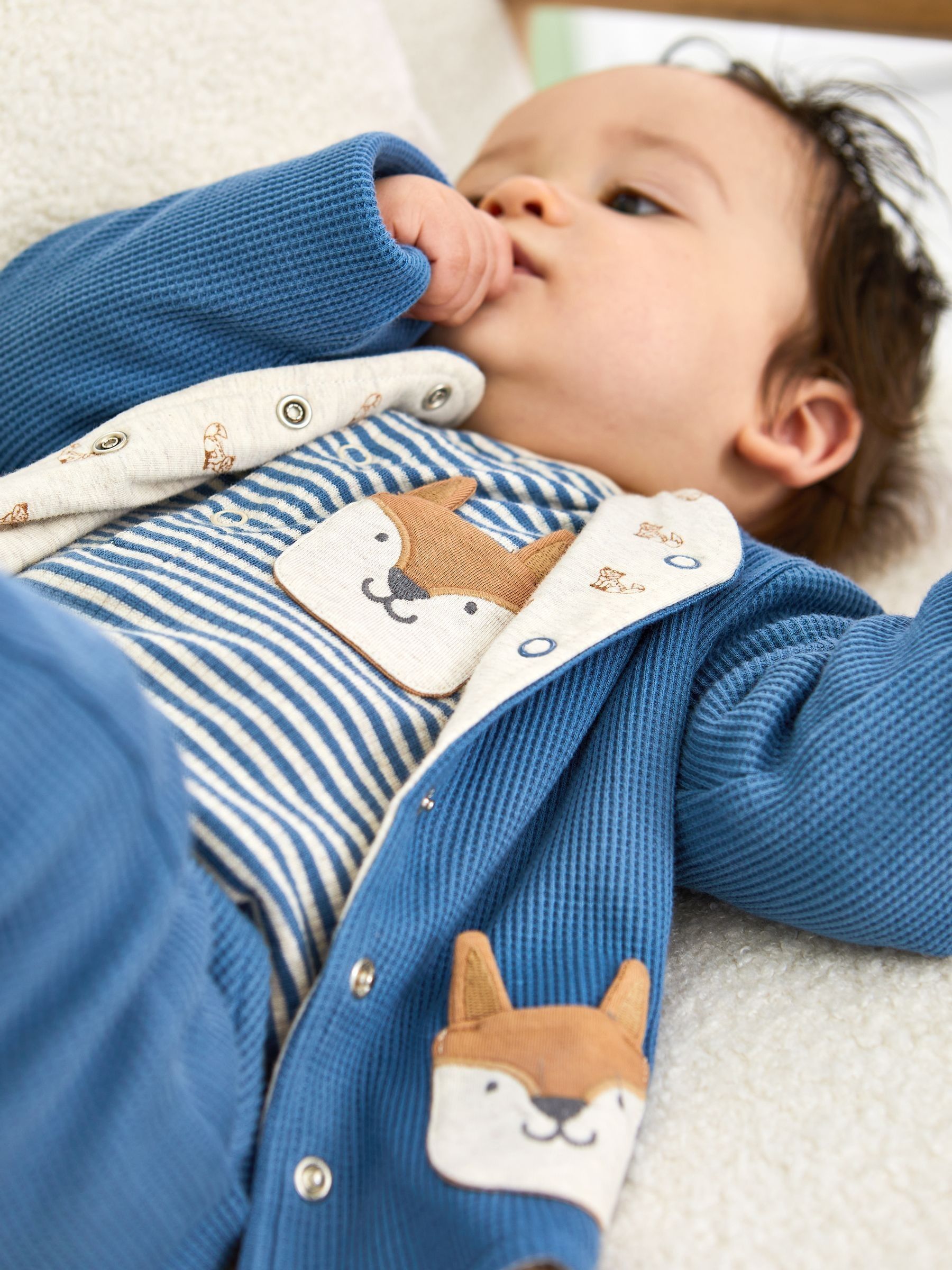 Denim Baby Fox Velour Set 3 Piece - Image 4 of 11