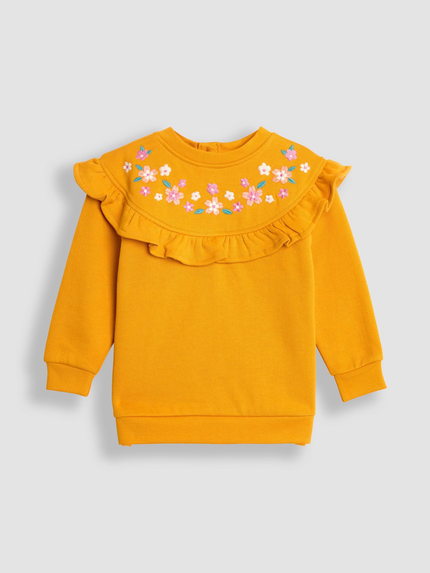 Mustard Embroidered Frill Sweatshirt - Image 1 of 3