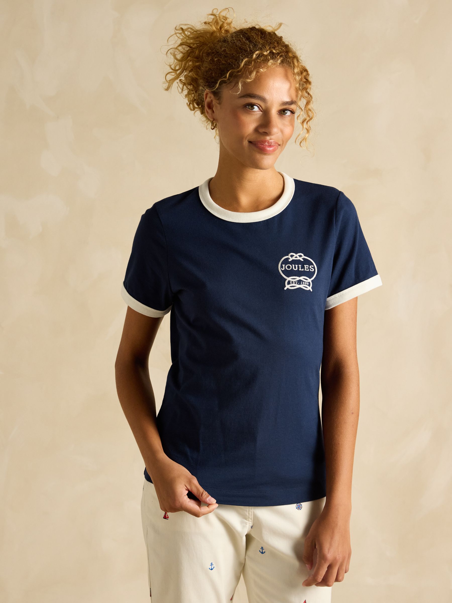 Kitsford Navy Embroidered T-Shirt - Image 1 of 6
