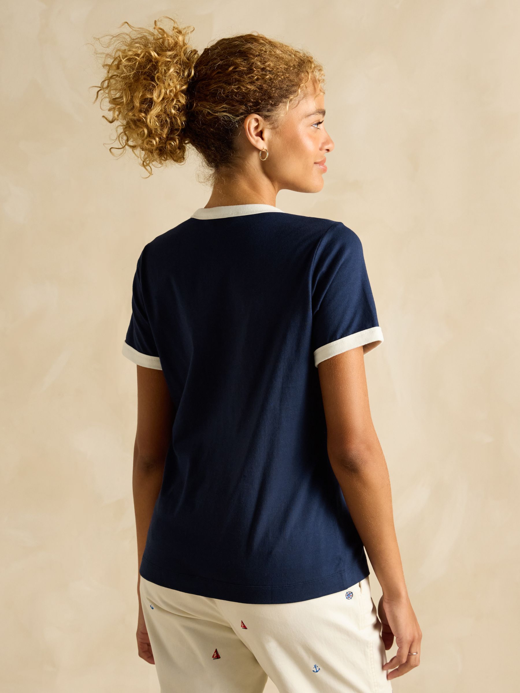 Kitsford Navy Embroidered T-Shirt - Image 2 of 6